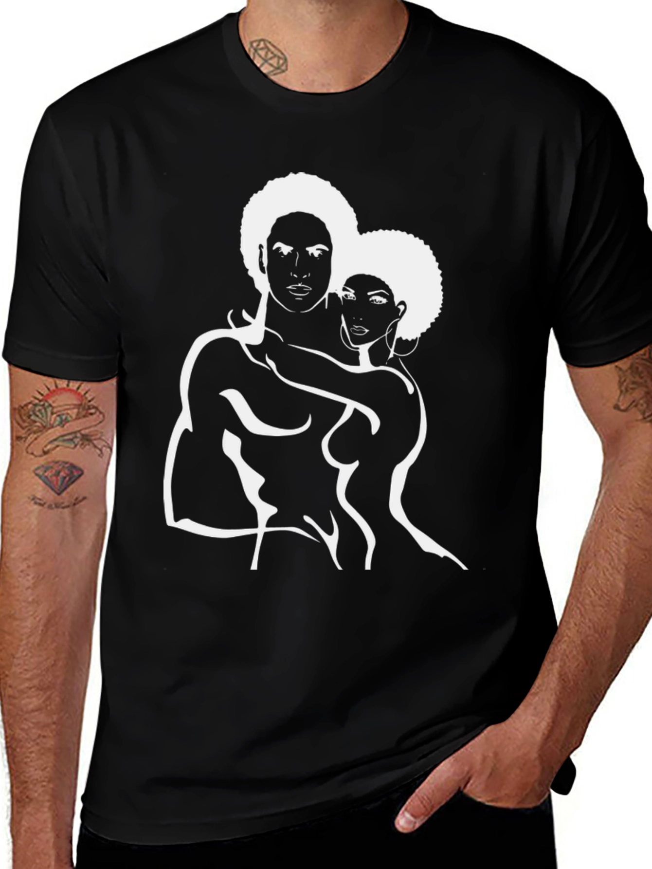 Afro Love Graphic T-Shirt - Black