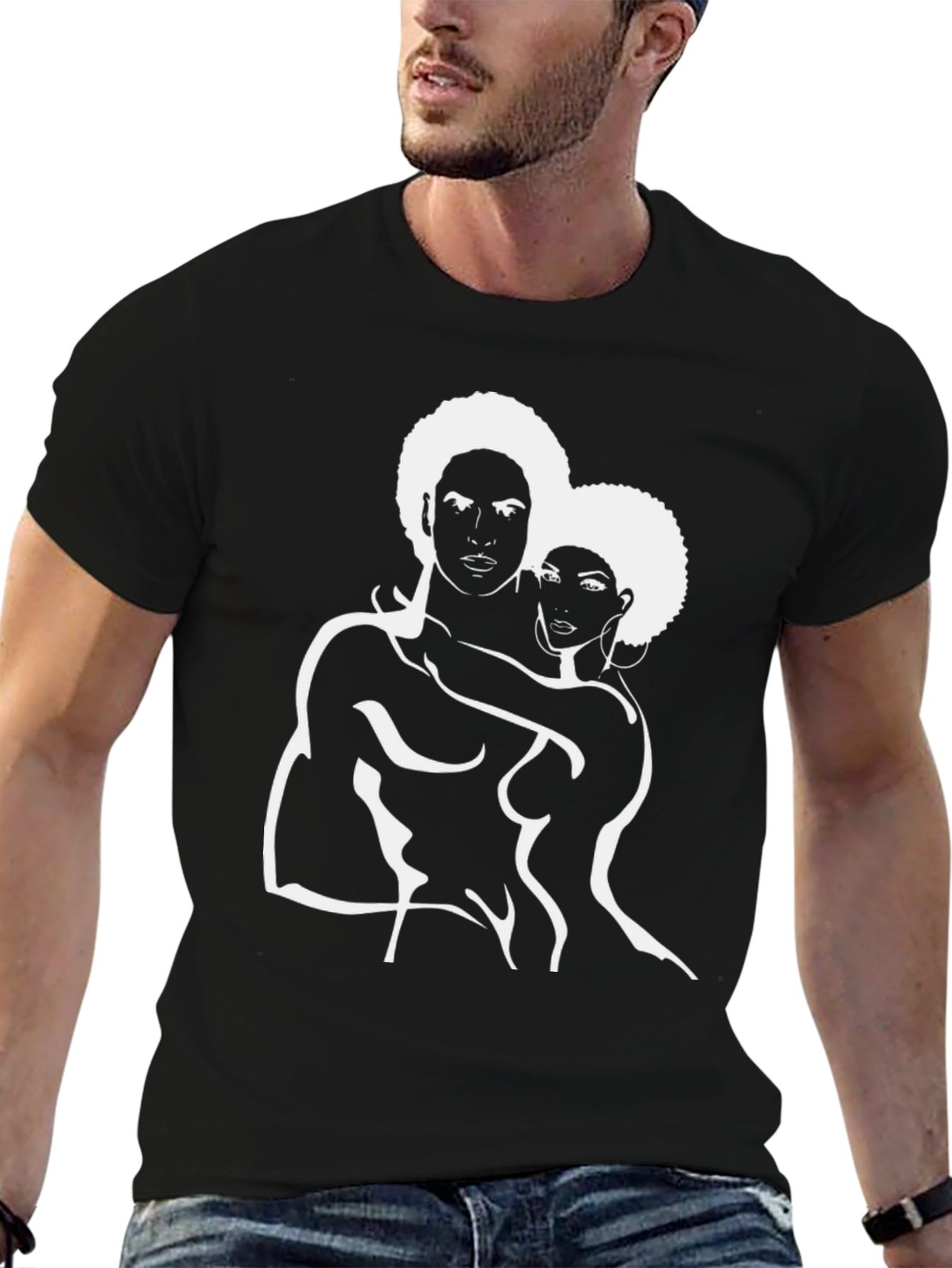 Afro Love Graphic T-Shirt - Black