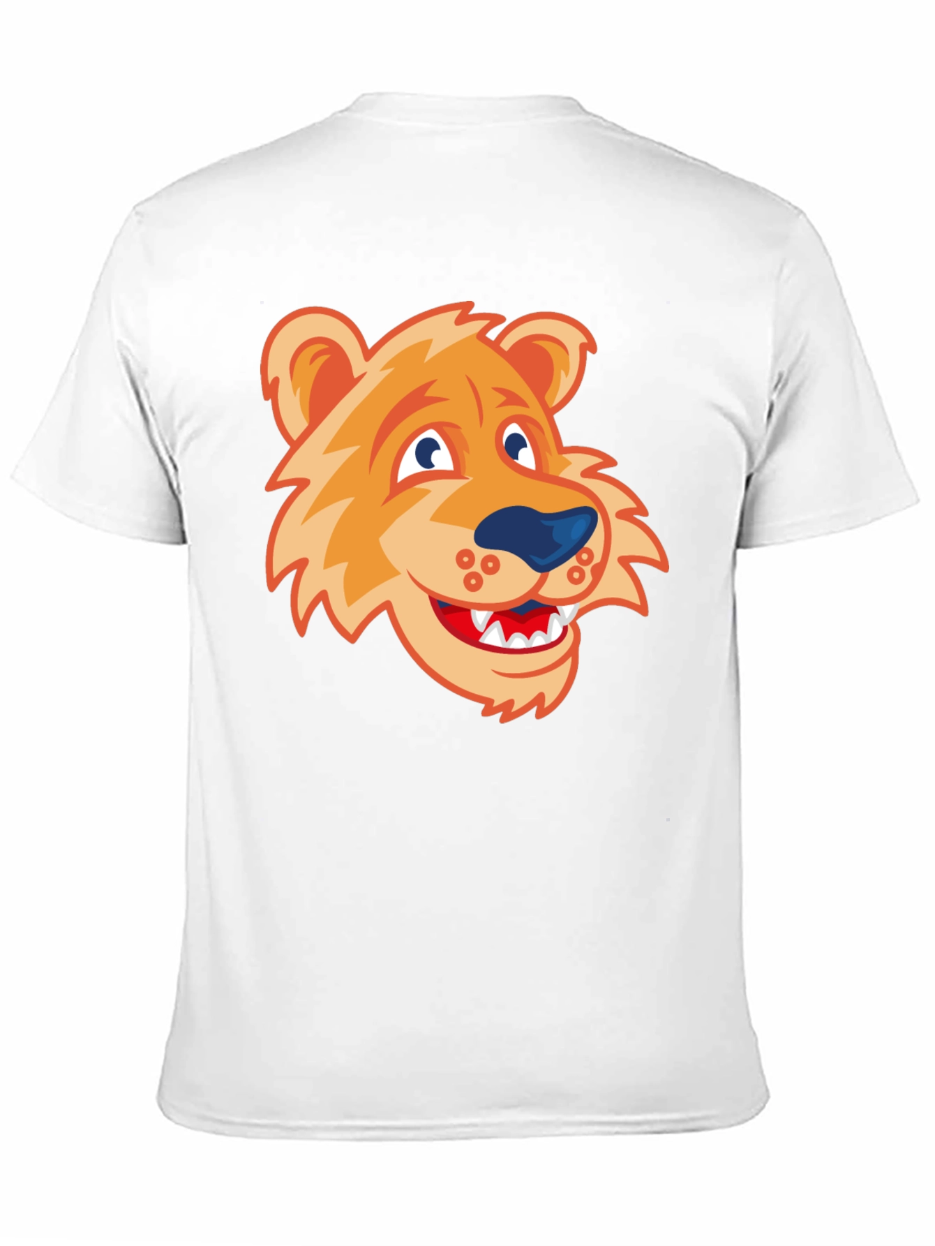 Cartoon Lion Graphic Tee - Black