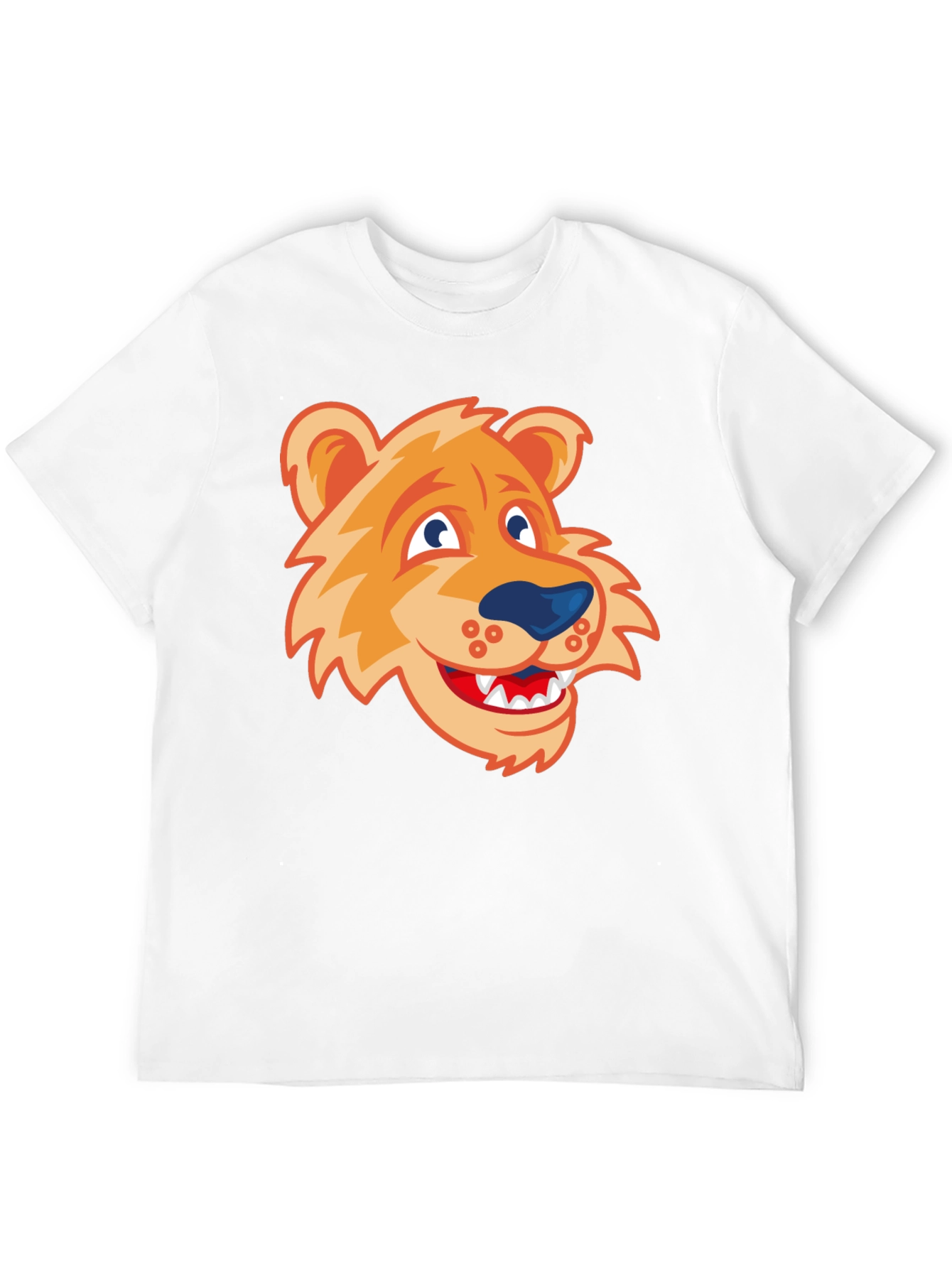 Cartoon Lion Graphic Tee - Black