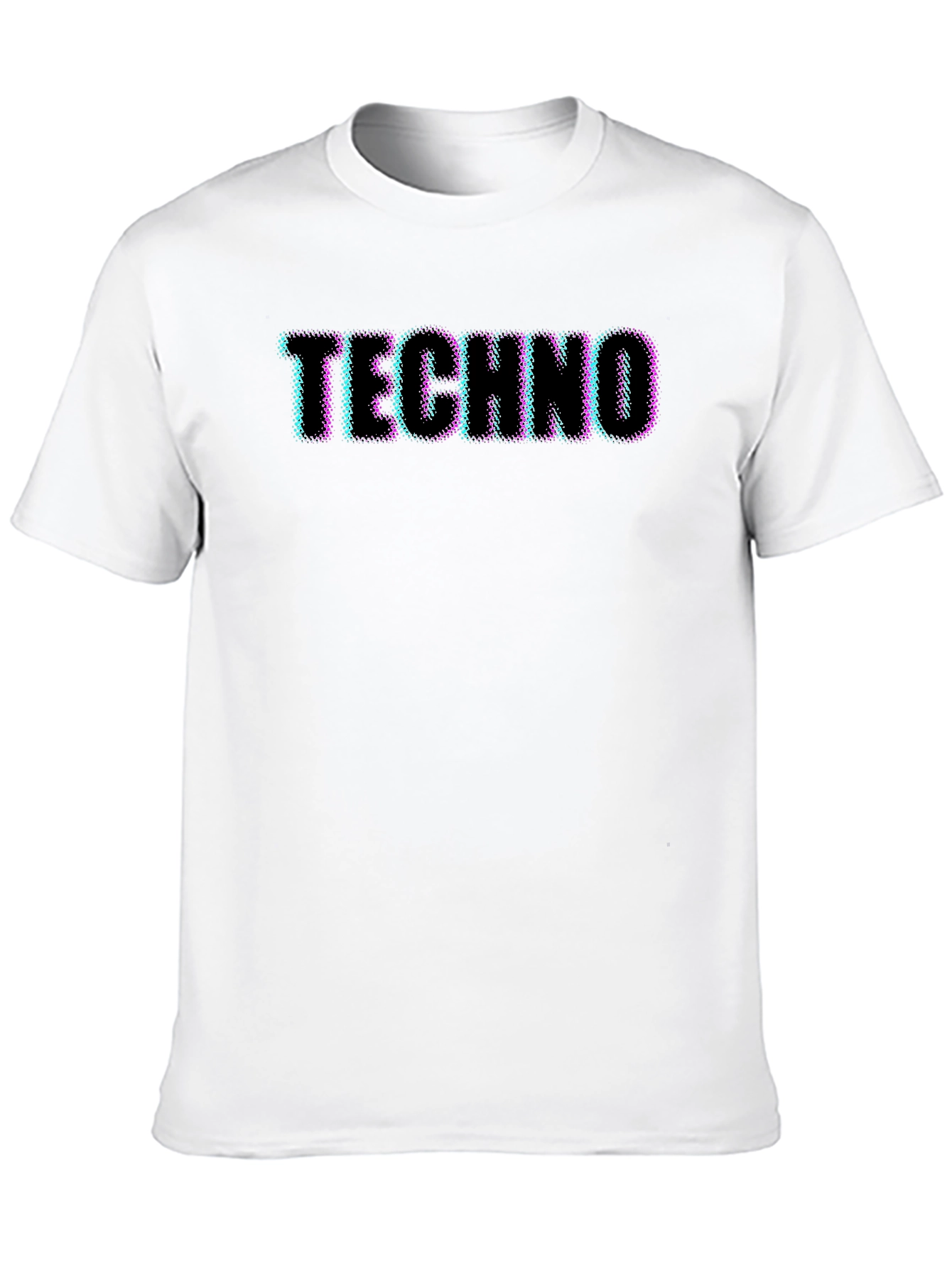 Retro Techno Graphic Tee - Black Cotton T-Shirt