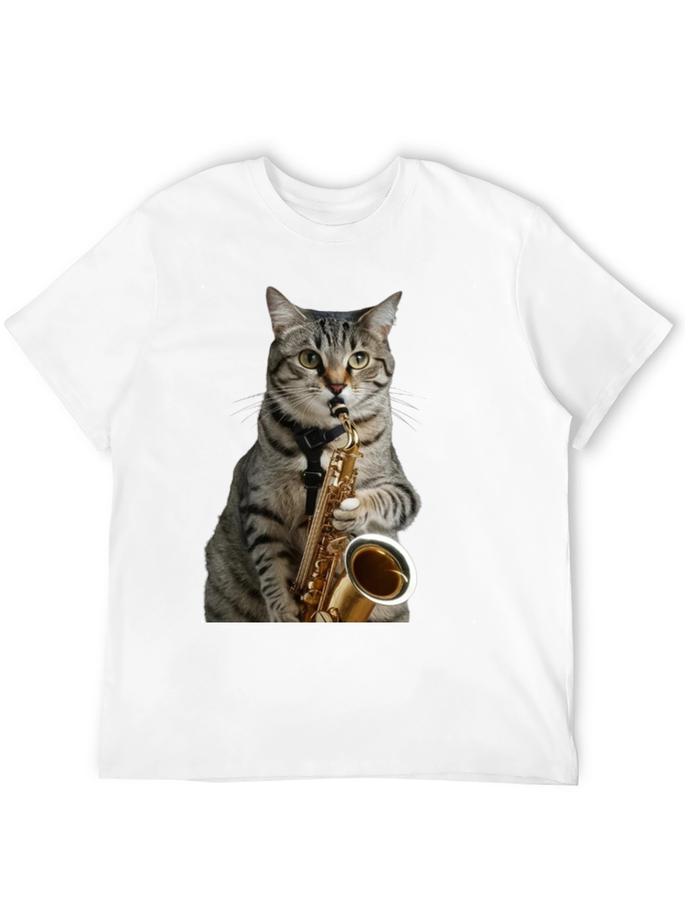 Cat Saxophone Player Graphic Tee