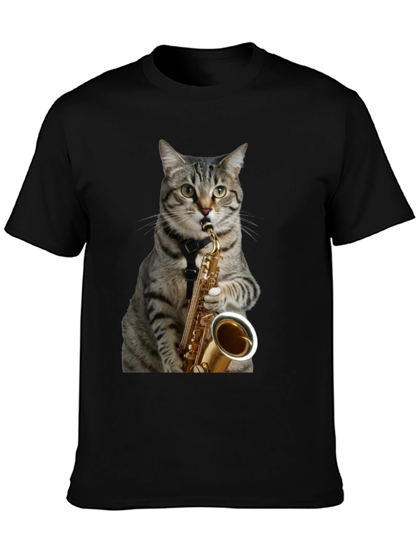 Cat Saxophone Player Graphic Tee