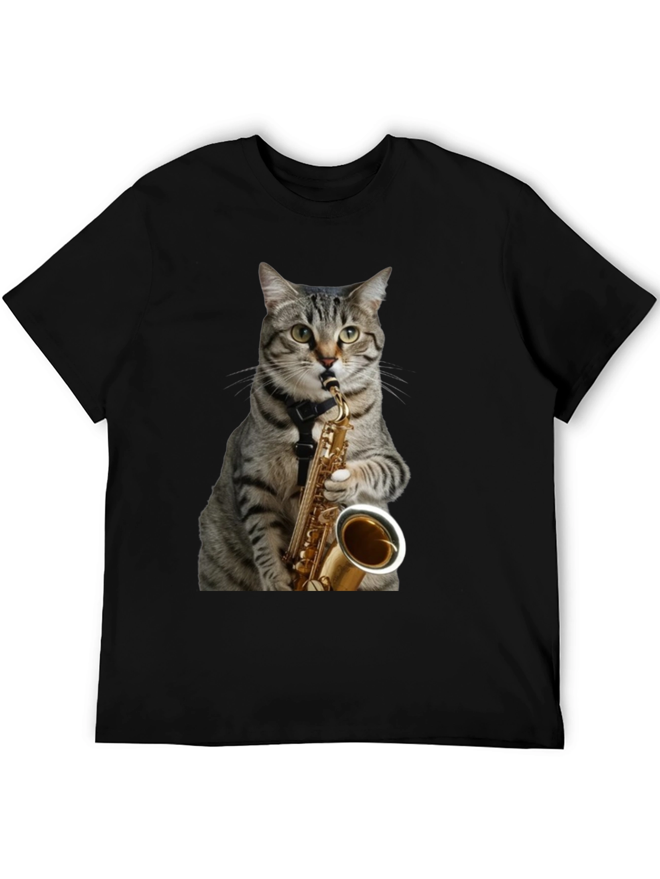 Cat Saxophone Player Graphic Tee