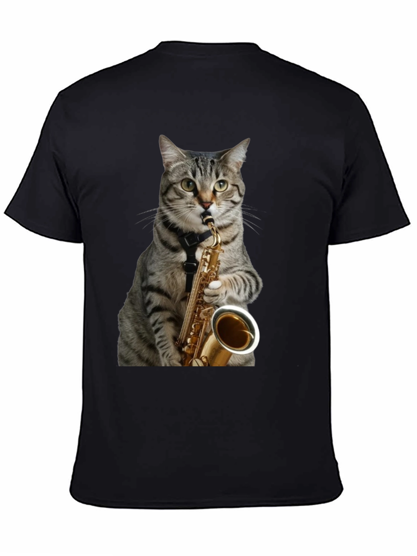 Cat Saxophone Player Graphic Tee