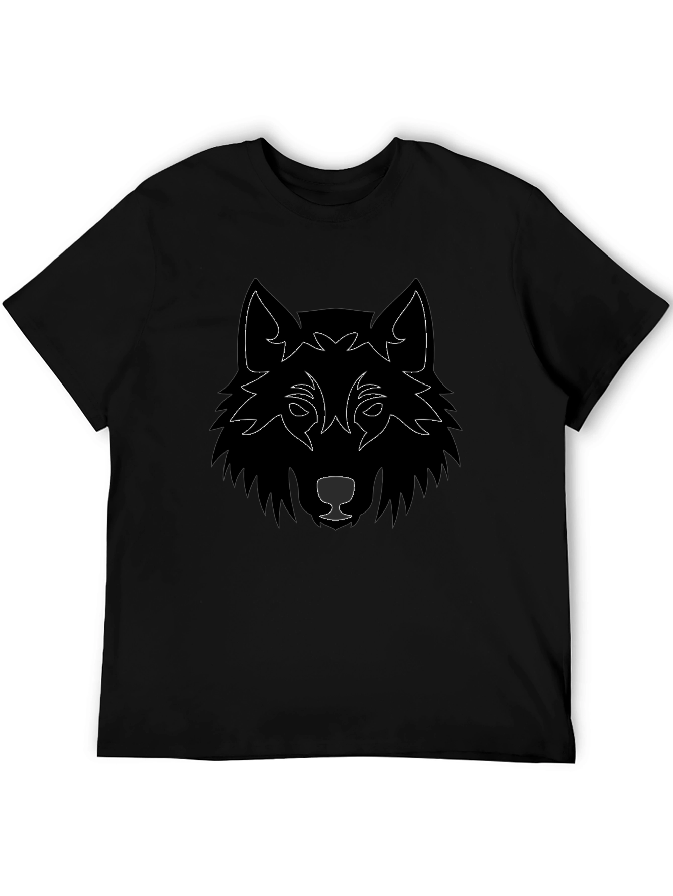 Wolf Graphic Tee - Black Cotton Blend