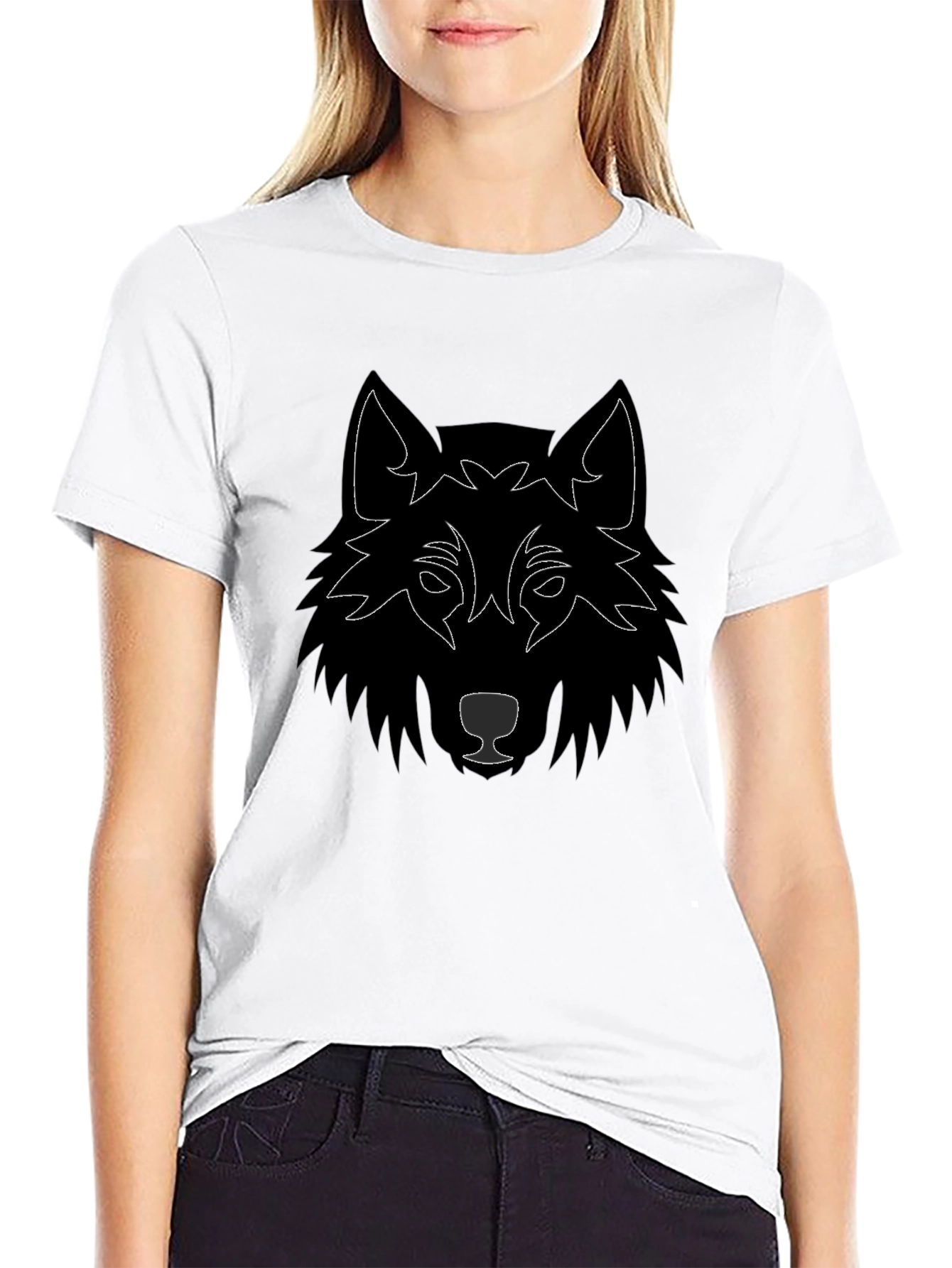 Wolf Graphic Tee - Black Cotton Blend
