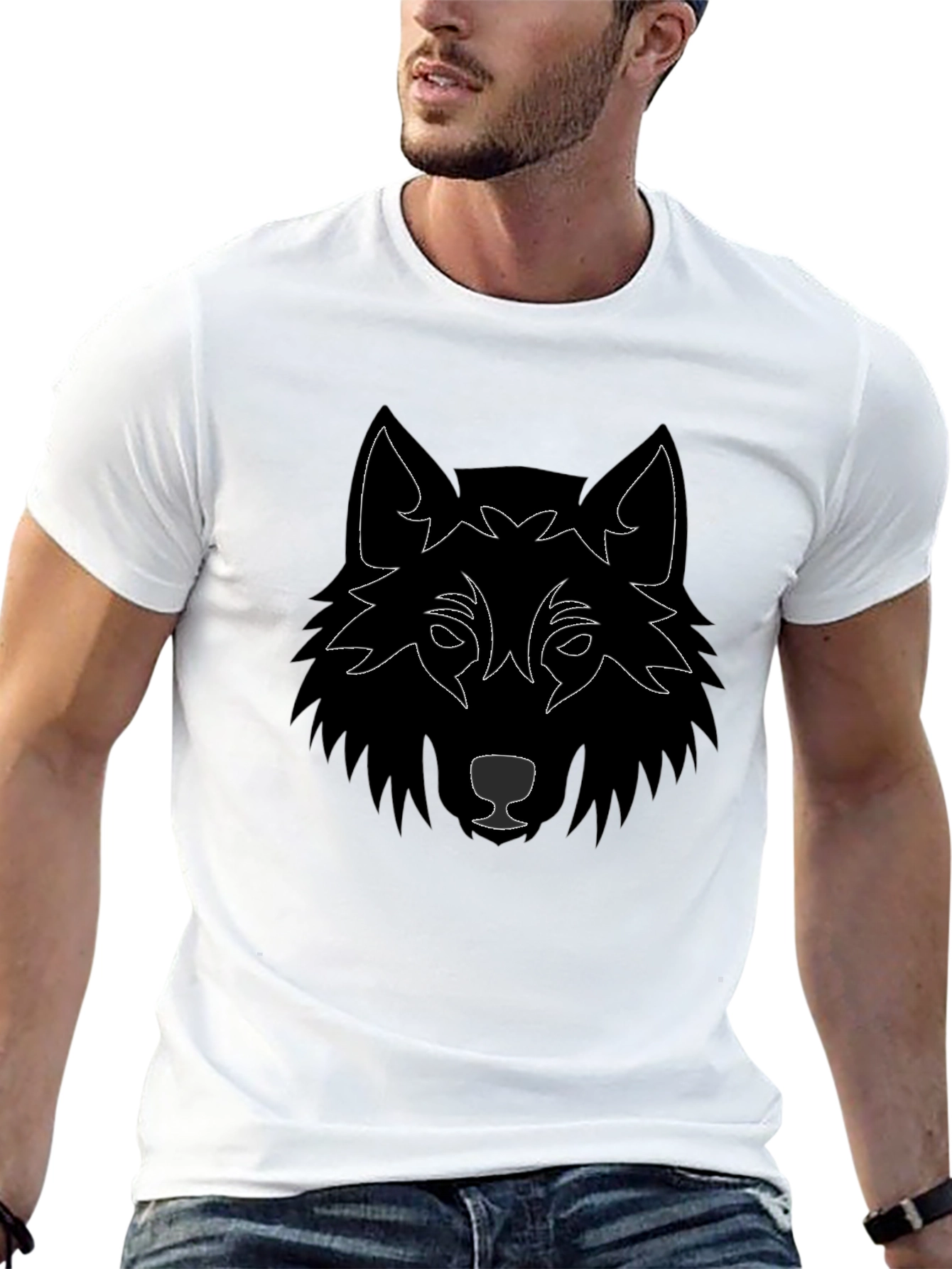 Wolf Graphic Tee - Black Cotton Blend