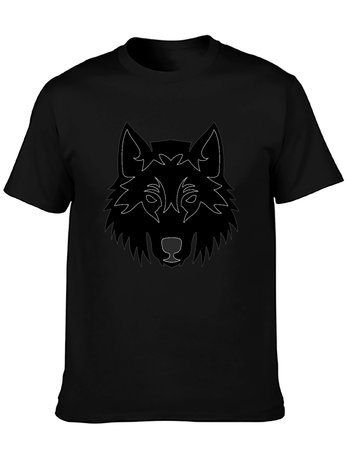 Wolf Graphic Tee - Black Cotton Blend