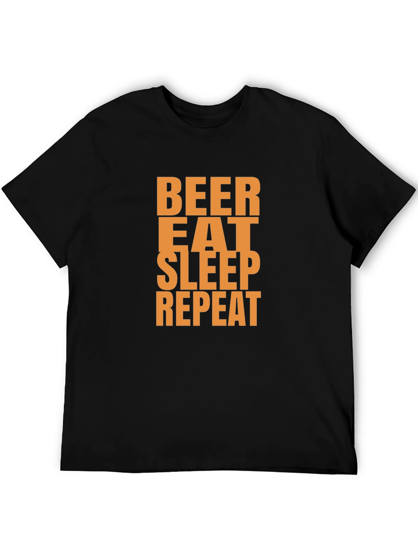 Beer Eat Sleep Repeat Graphic Tee - Black