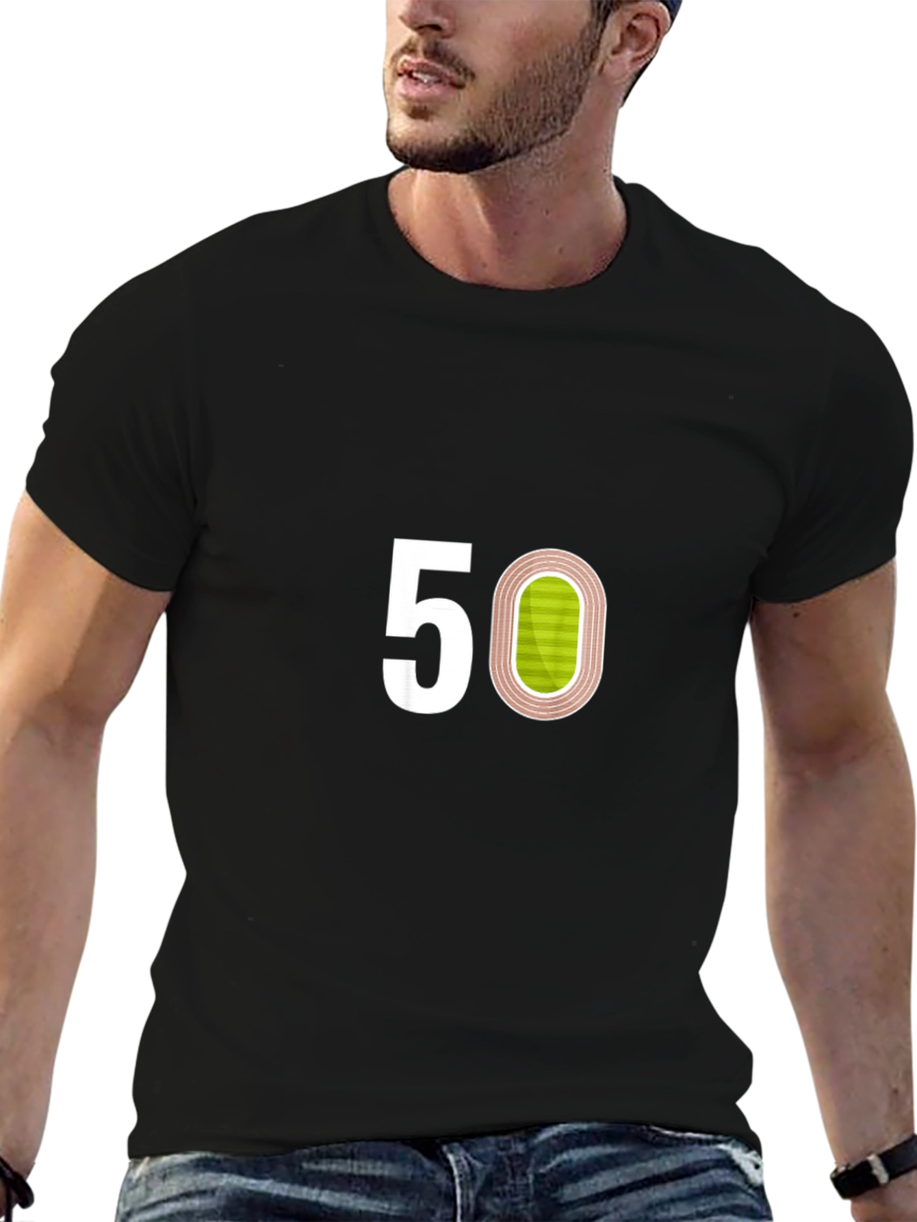 Track & Field 50th Birthday Black T-Shirt