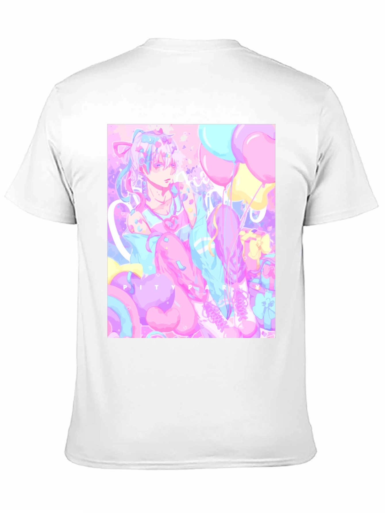 Anime Pastel Graphic Tee - Kawaii Pity Party T-Shirt