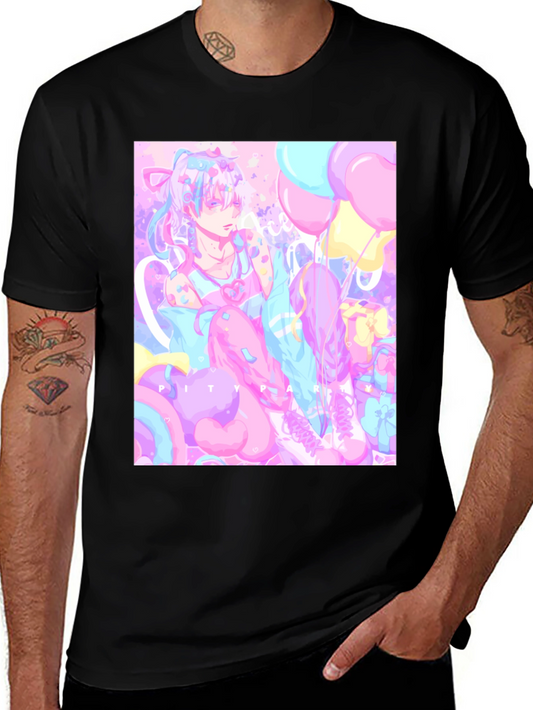 Anime Pastel Graphic Tee - Kawaii Pity Party T-Shirt