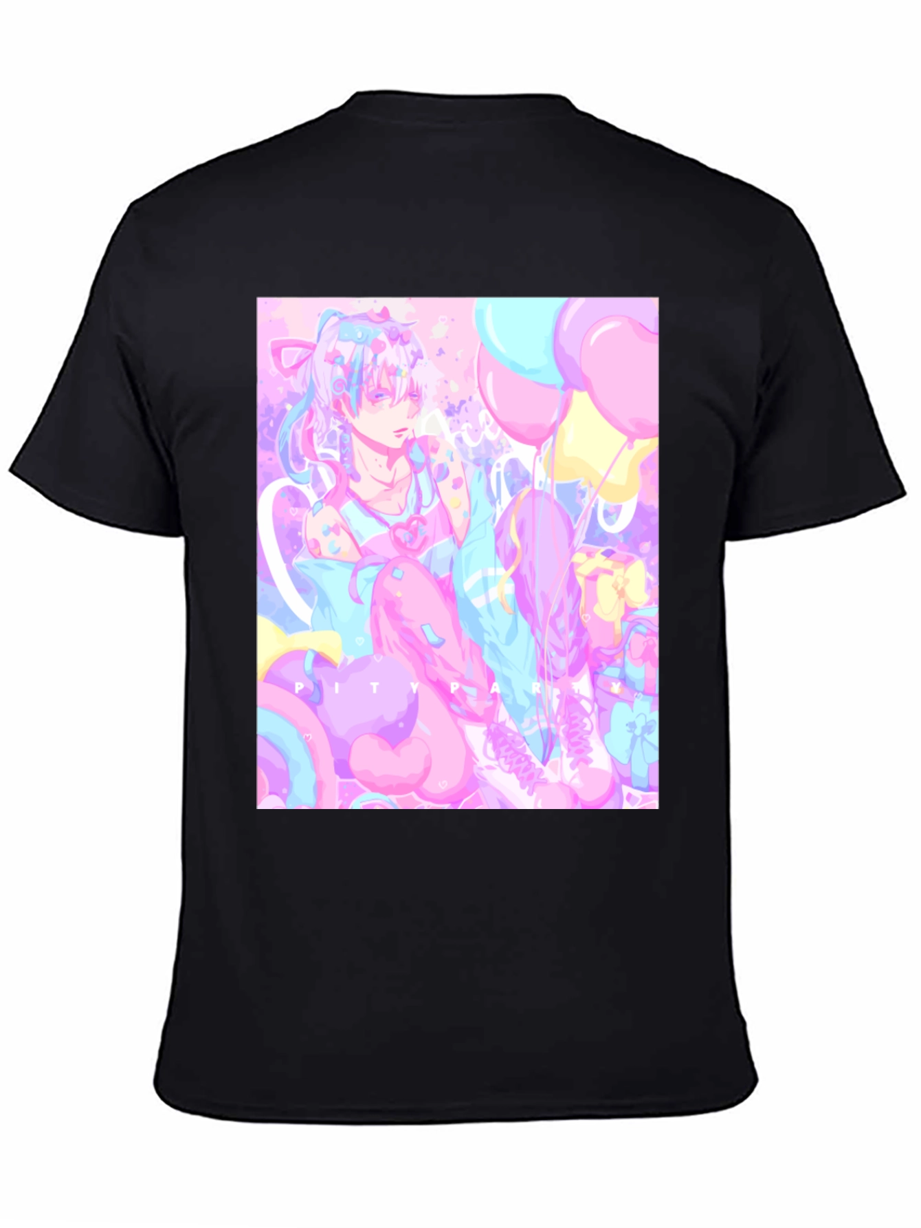 Anime Pastel Graphic Tee - Kawaii Pity Party T-Shirt