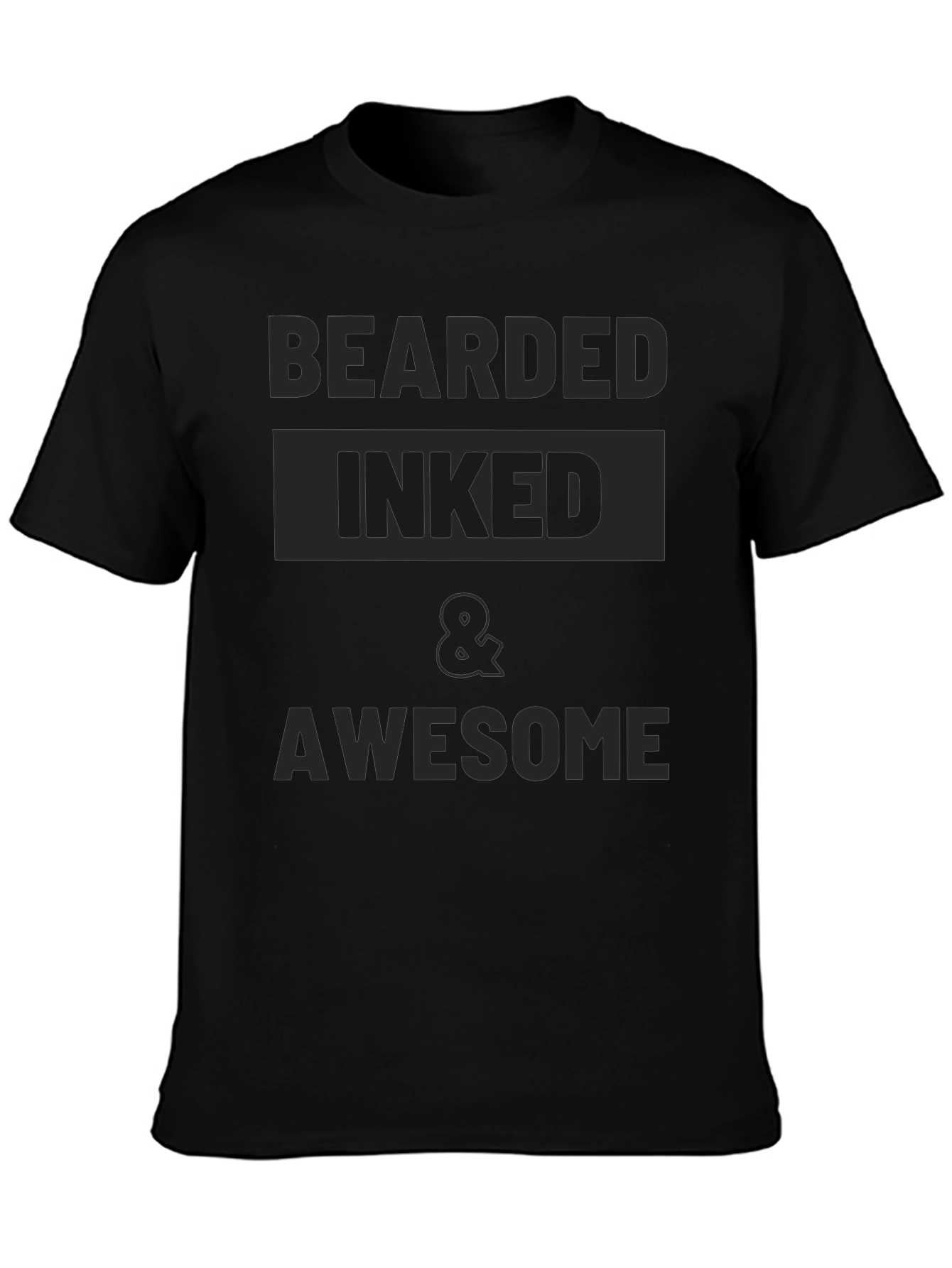 Bearded Inked & Awesome Mens Black T-Shirt