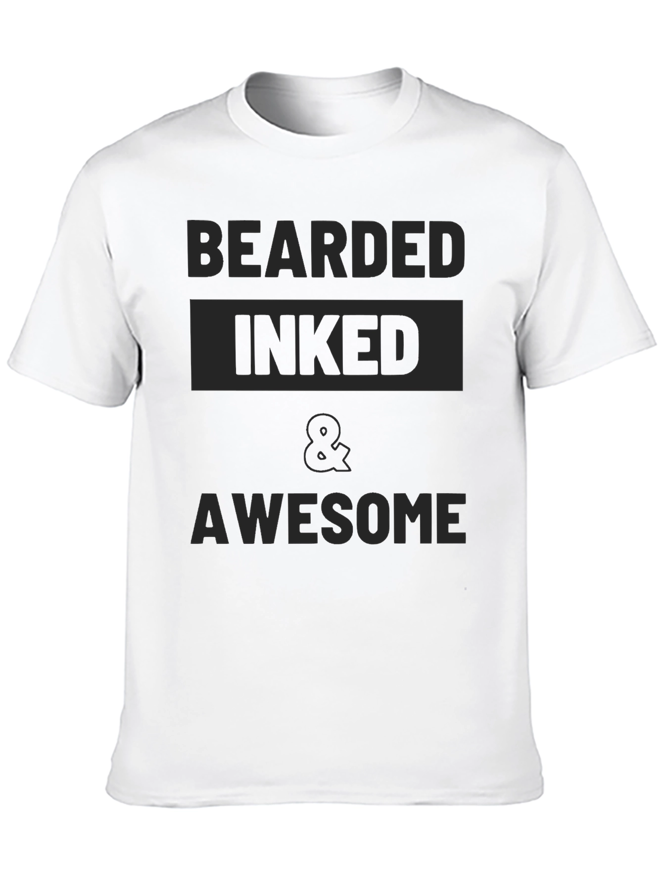 Bearded Inked & Awesome Mens Black T-Shirt