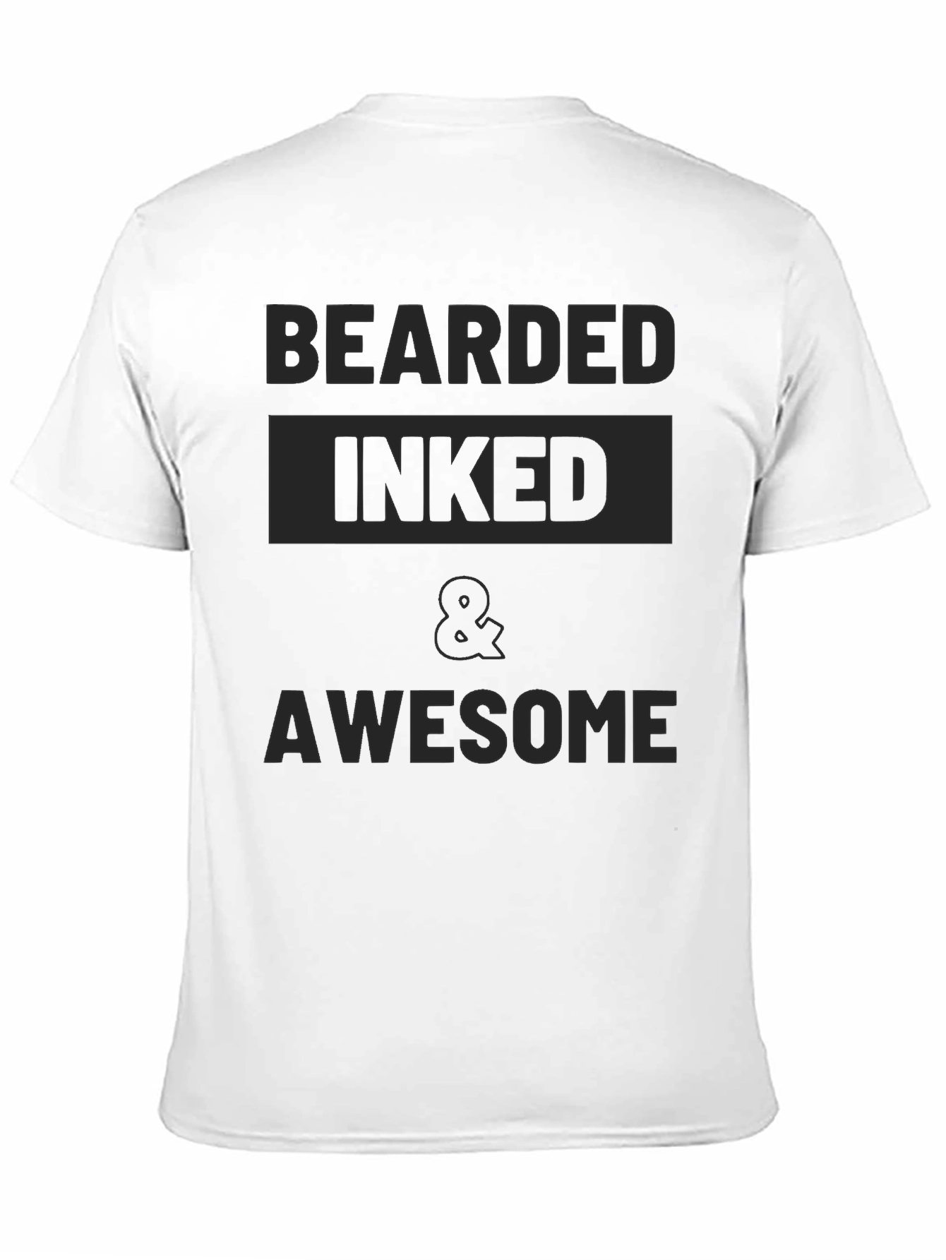 Bearded Inked & Awesome Mens Black T-Shirt