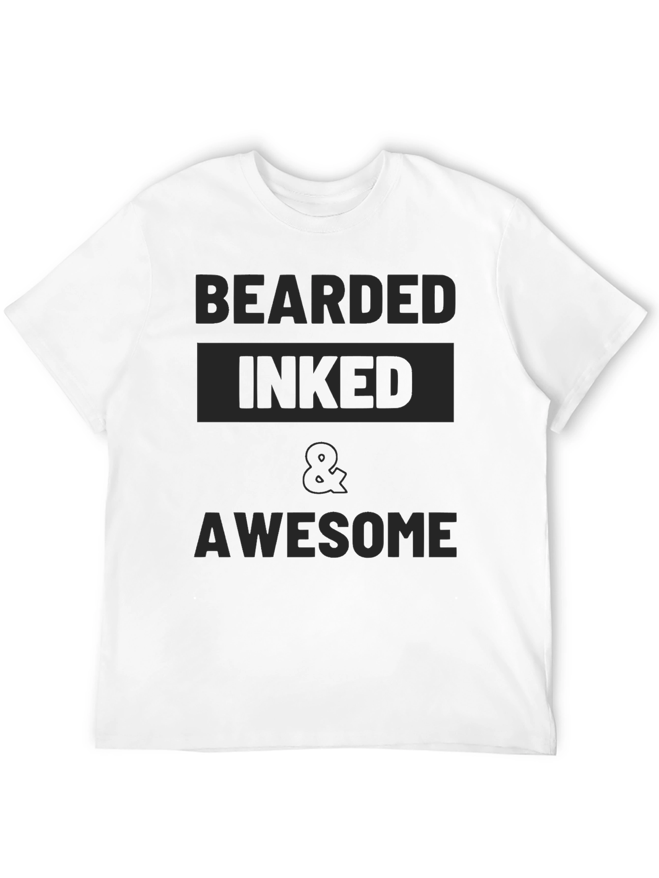 Bearded Inked & Awesome Mens Black T-Shirt