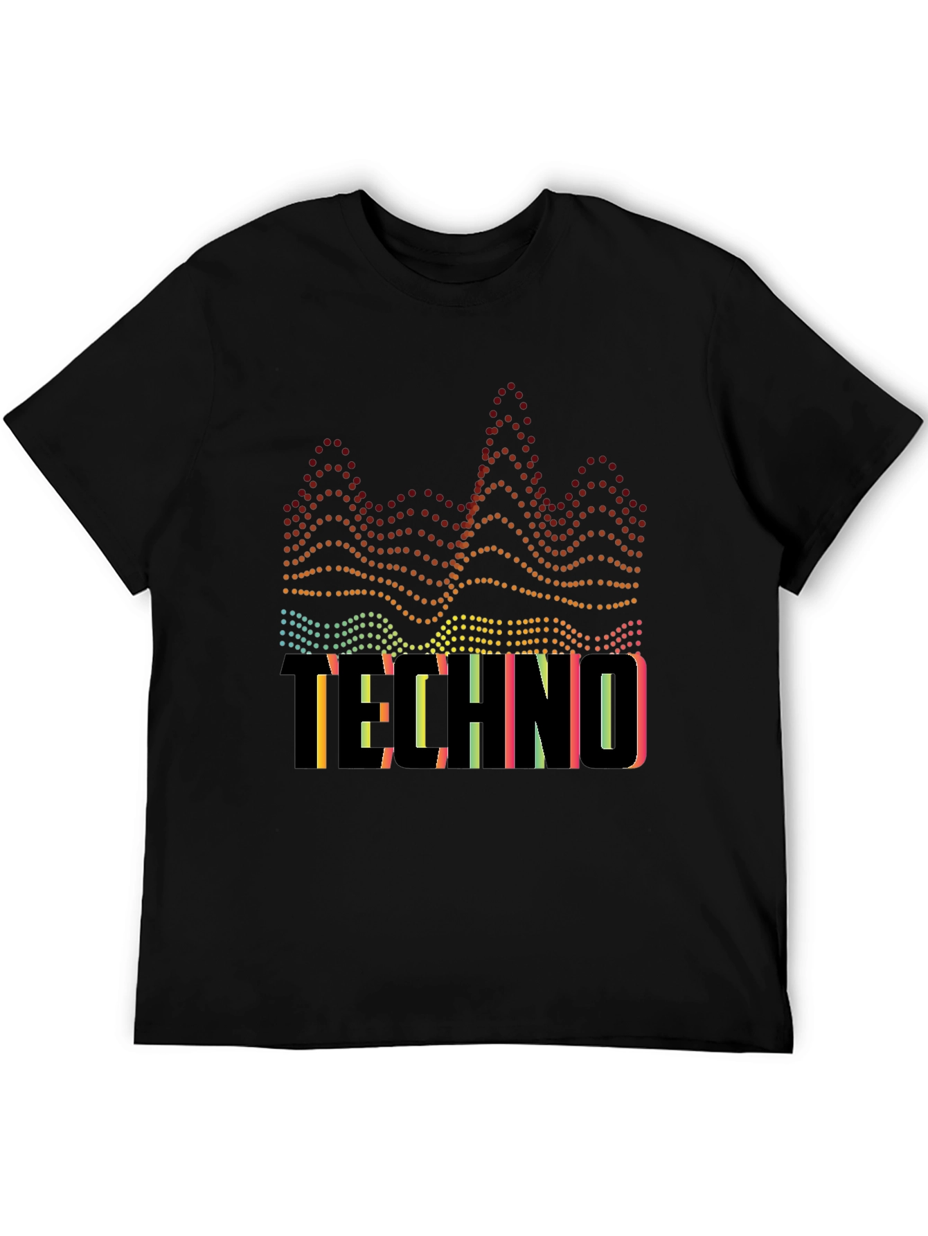 Techno Music Graphic Black T-Shirt