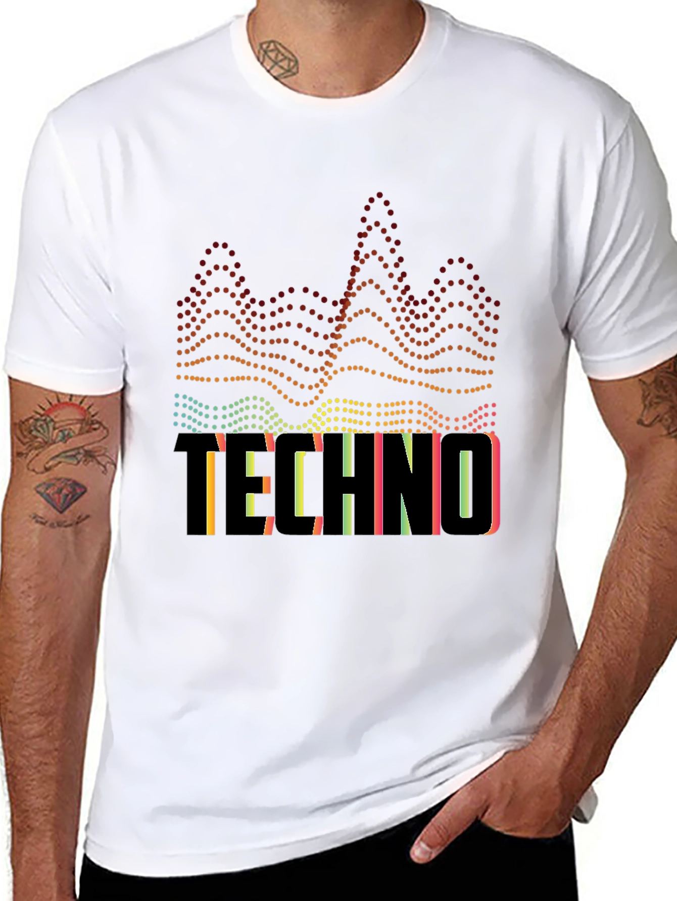 Techno Music Graphic Black T-Shirt