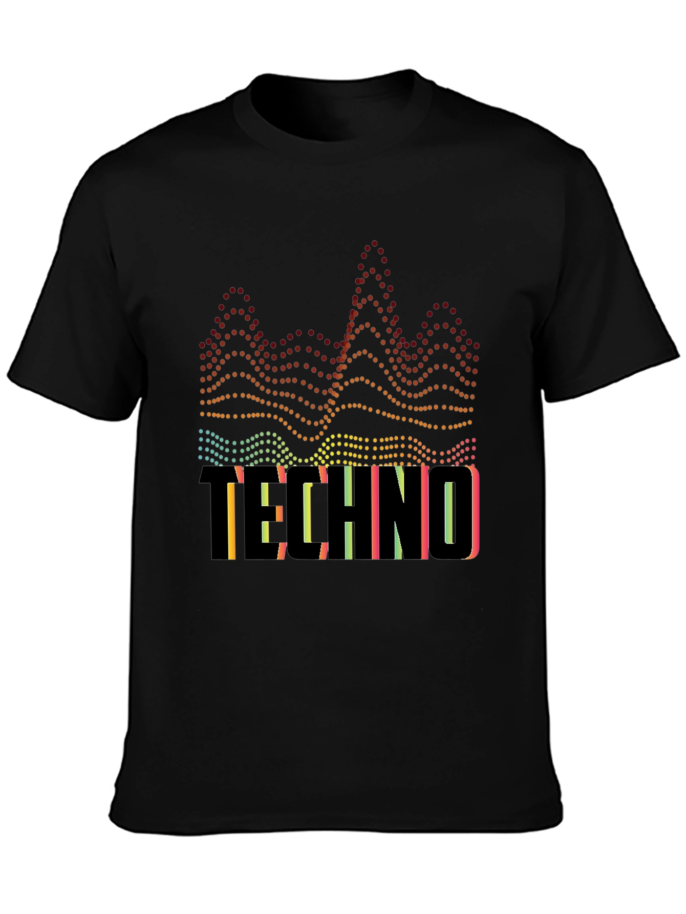 Techno Music Graphic Black T-Shirt