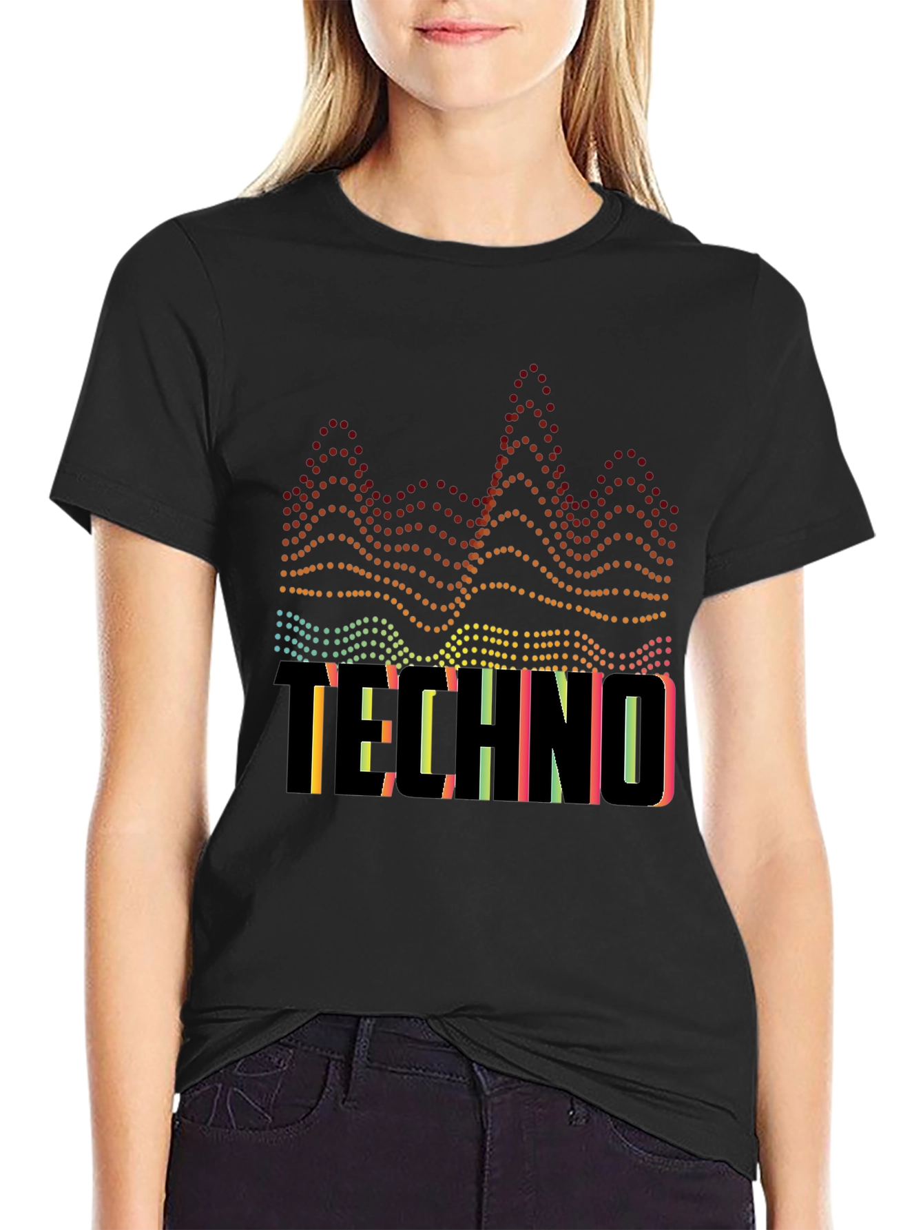 Techno Music Graphic Black T-Shirt