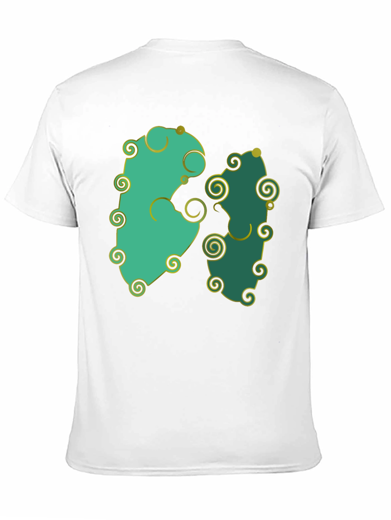 Whimsical Swirl Design Black T-Shirt