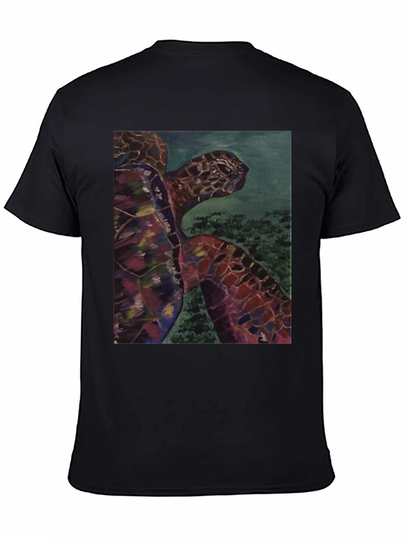 Sea Turtle Graphic Tee - Black Cotton Casual Shirt