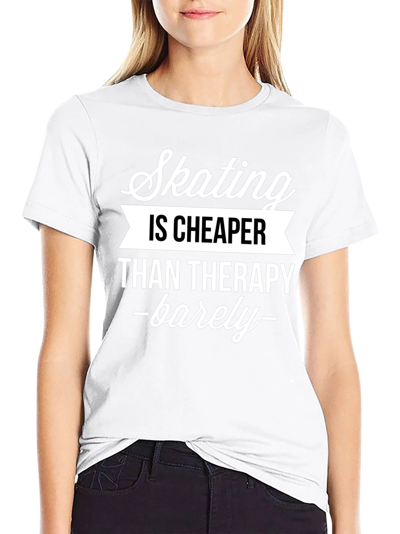 Skating Cheaper Than Therapy T-Shirt - Funny Skater Tee