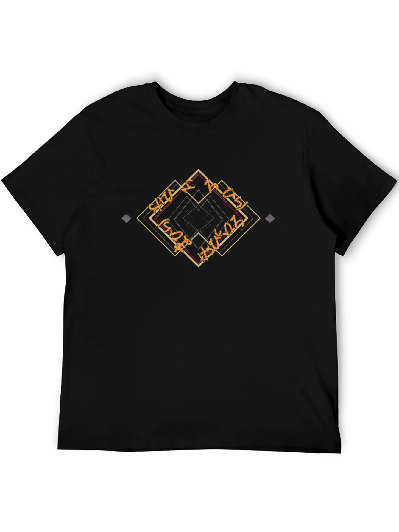 Abstract Diamond Graphic Black T-Shirt