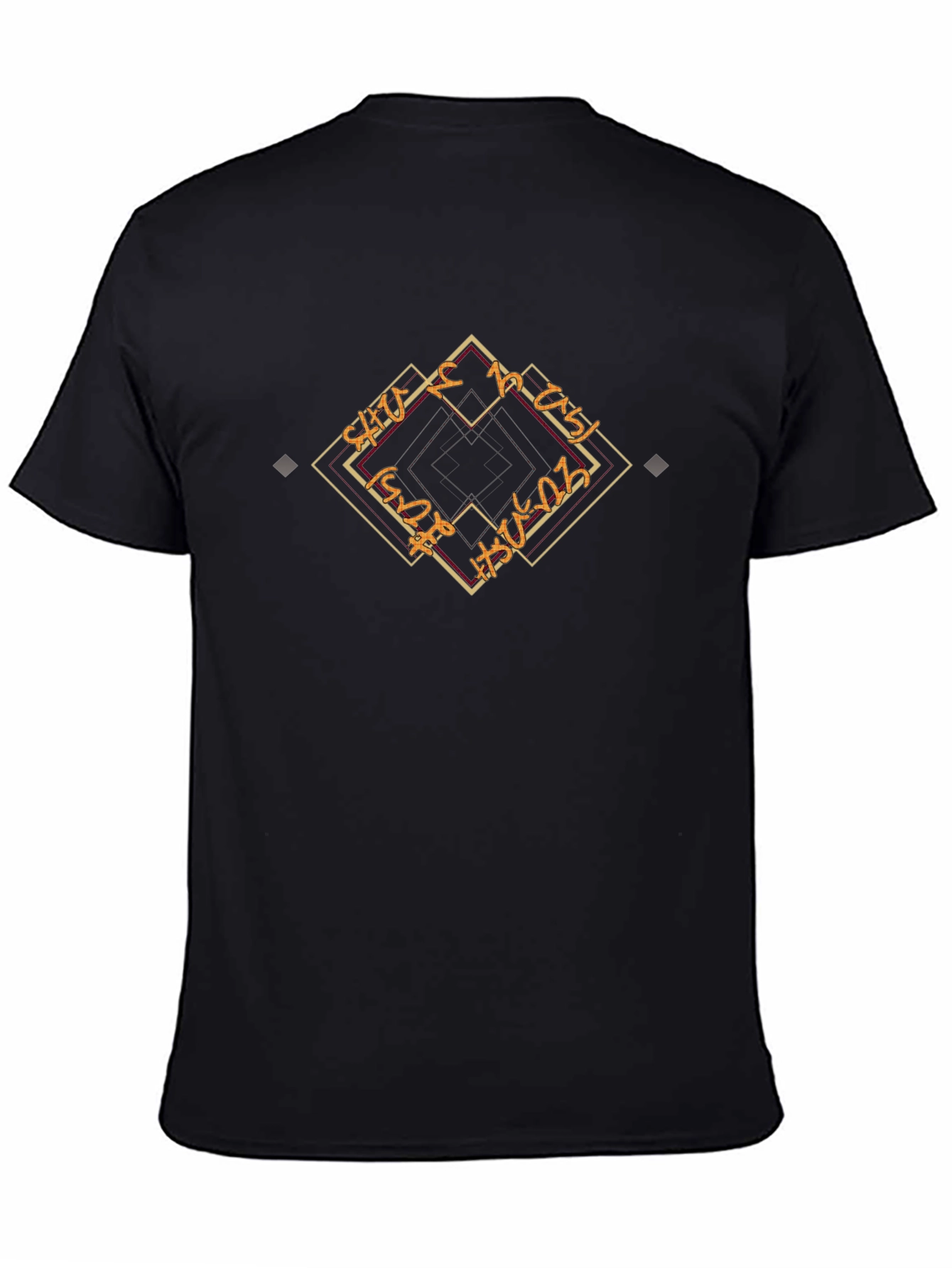 Abstract Diamond Graphic Black T-Shirt