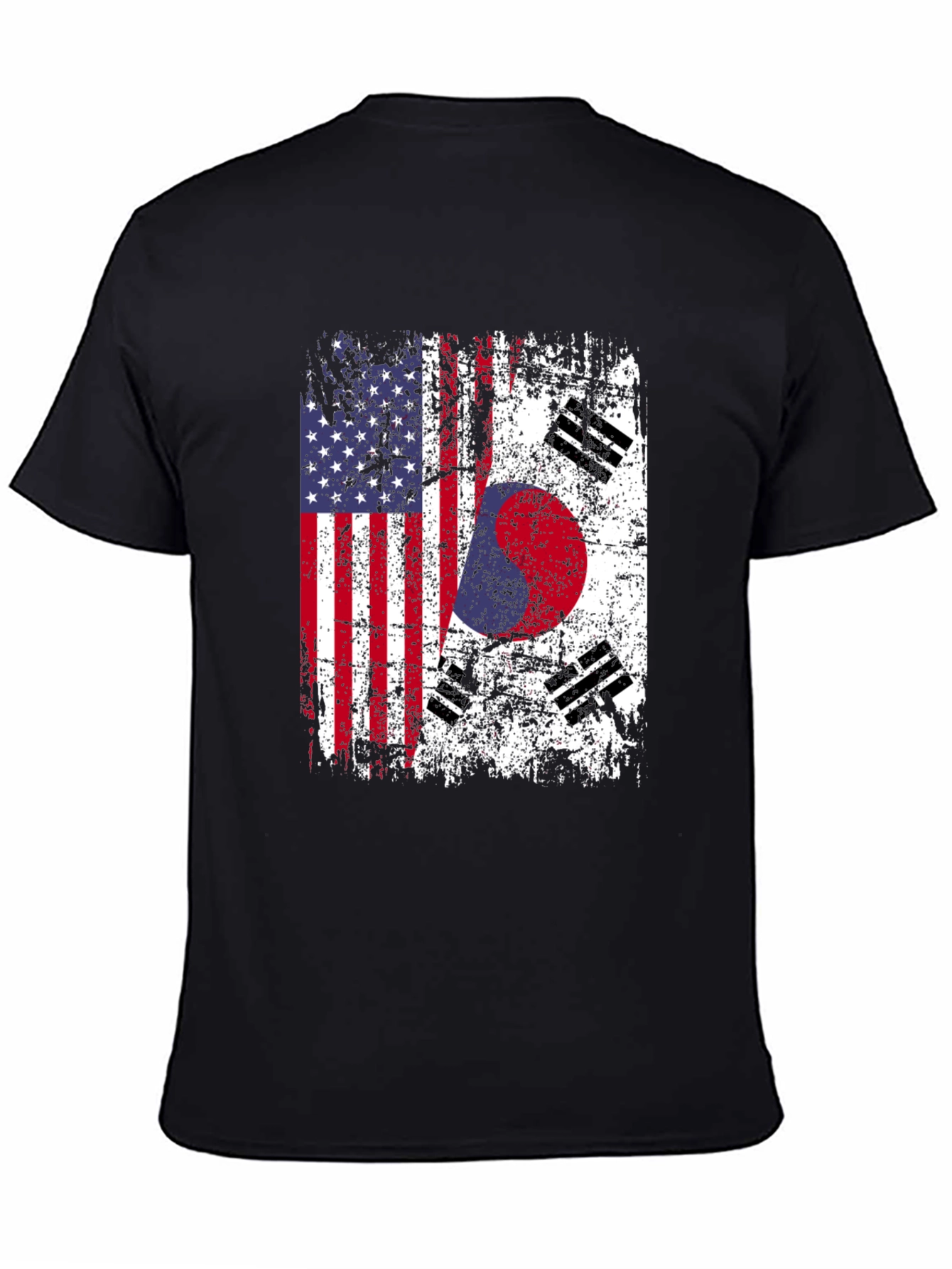 US South Korean Flag Graphic T-Shirt