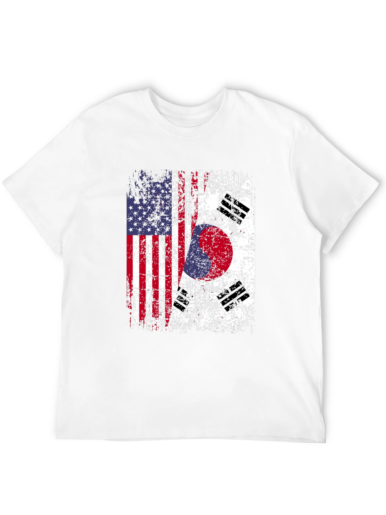 US South Korean Flag Graphic T-Shirt