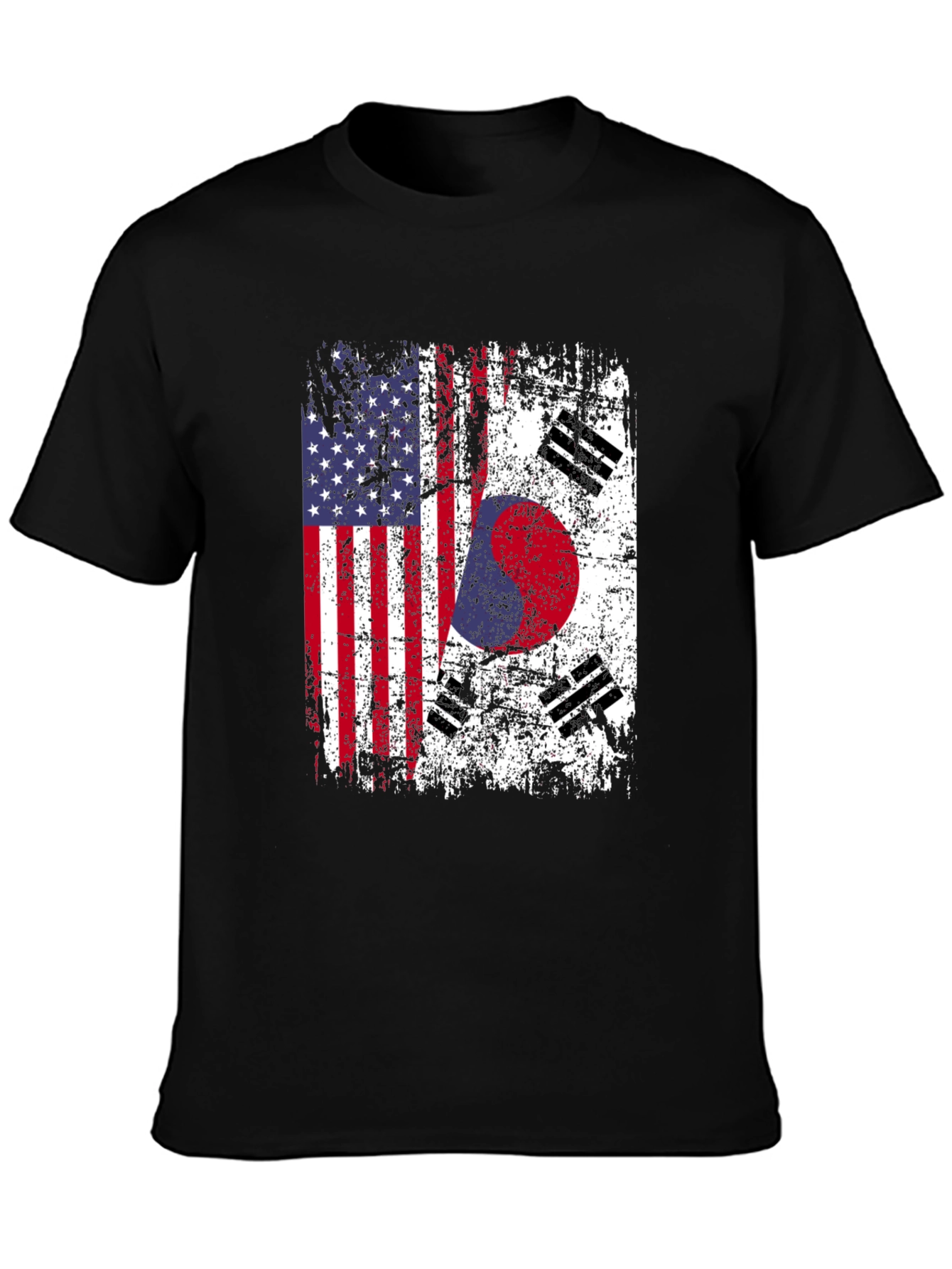 US South Korean Flag Graphic T-Shirt