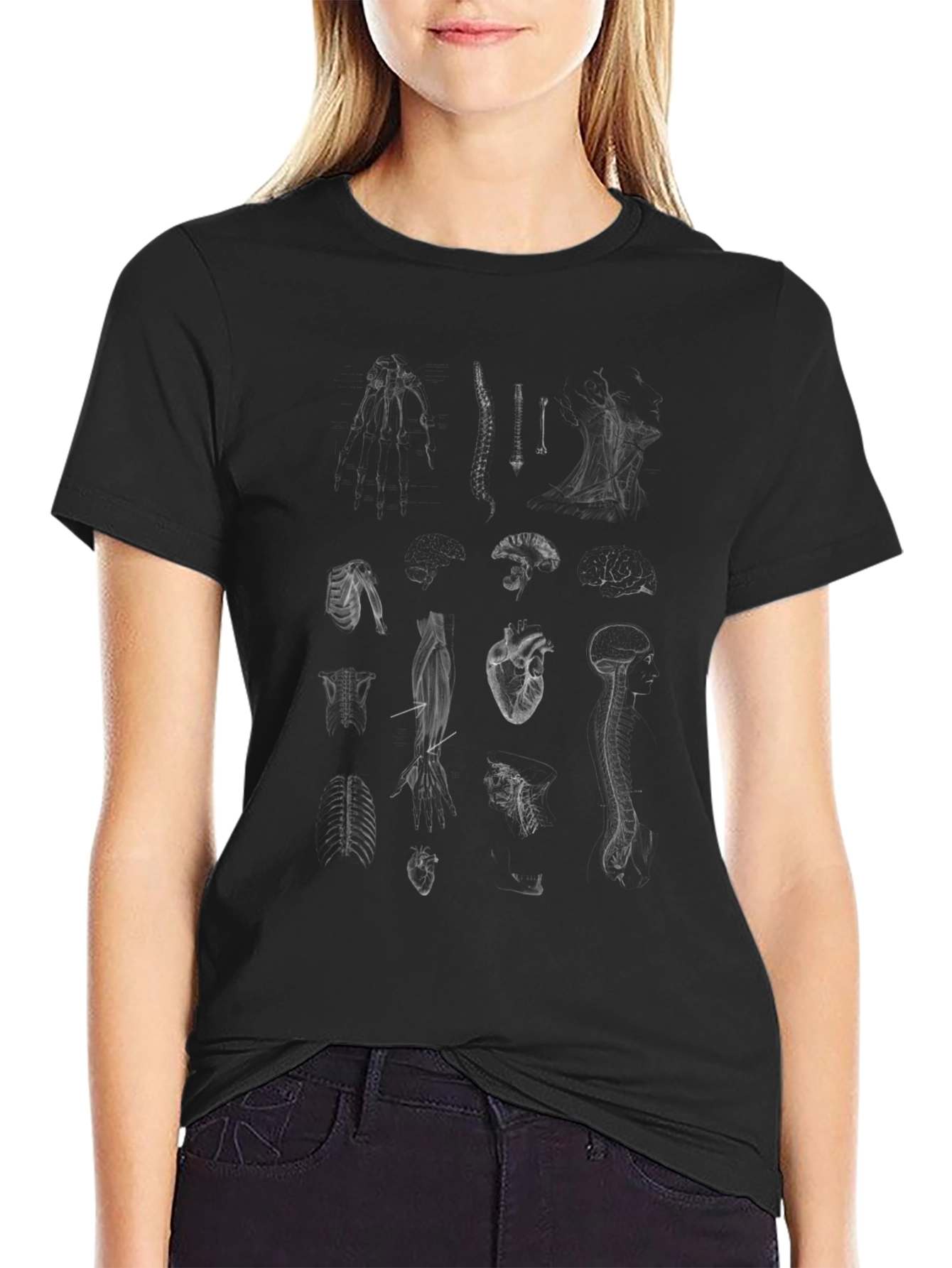 Anatomical Print Tee - Black Graphic T-Shirt