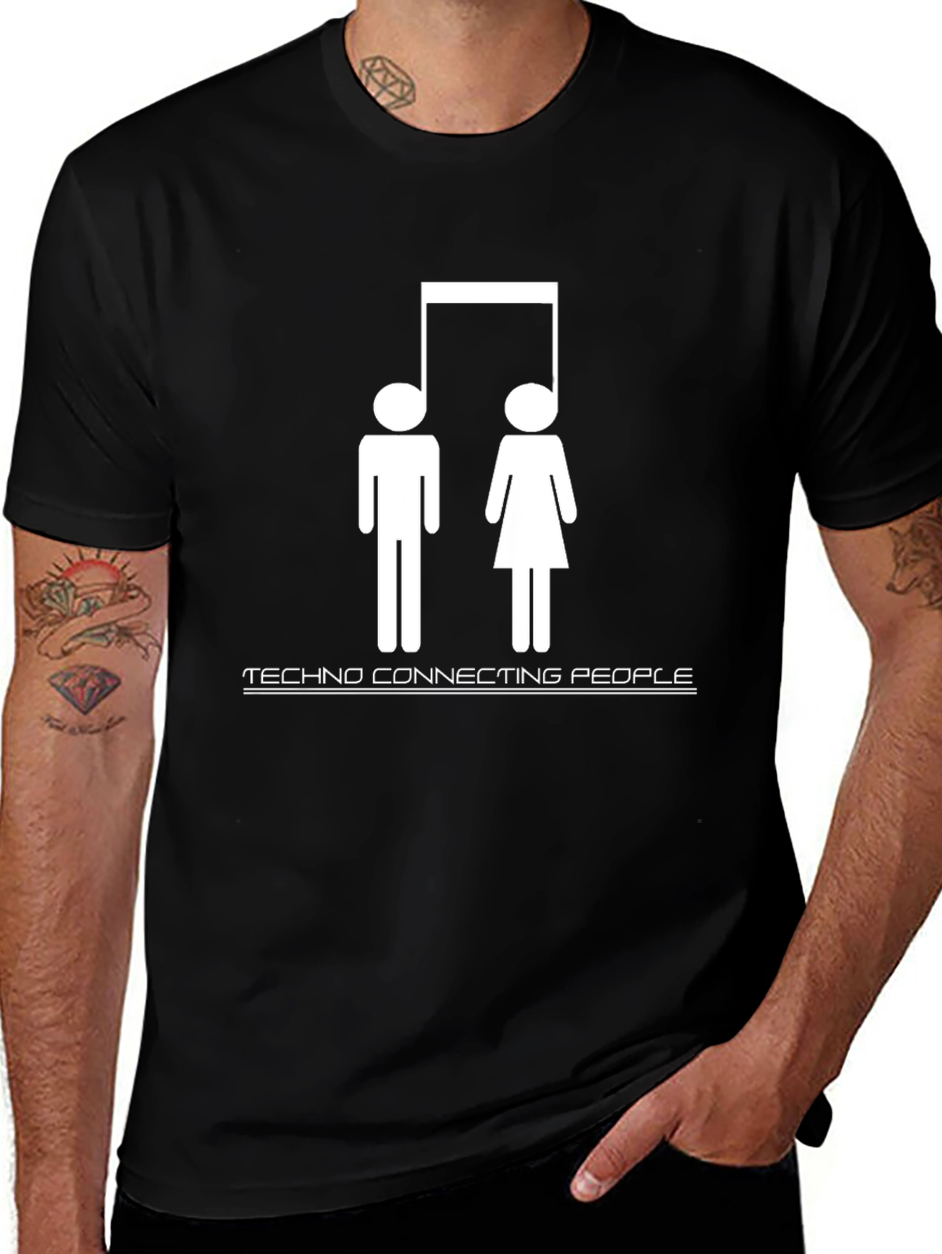 Techno Music Connecting People Graphic T-Shirt