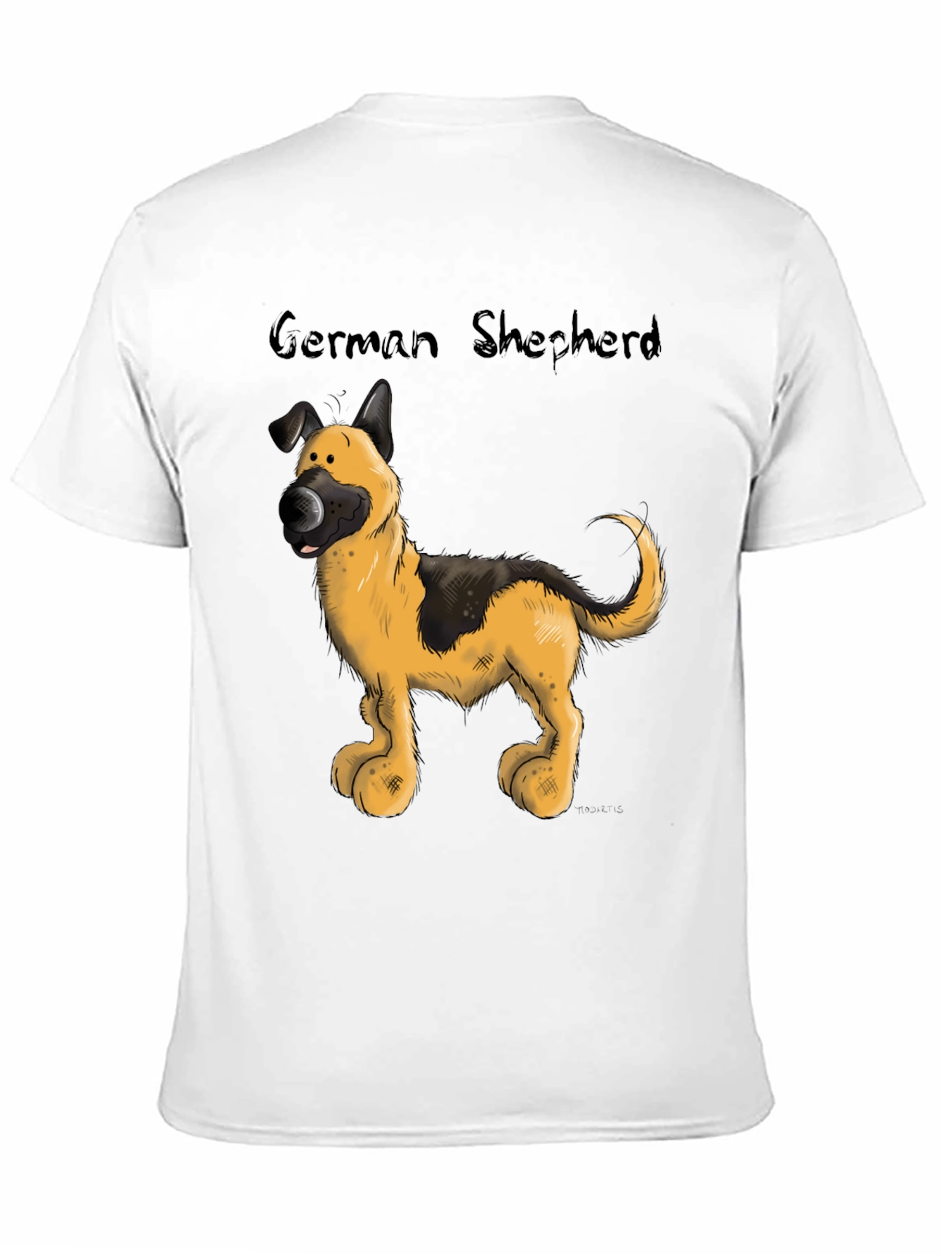Cartoon German Shepherd Graphic T-Shirt