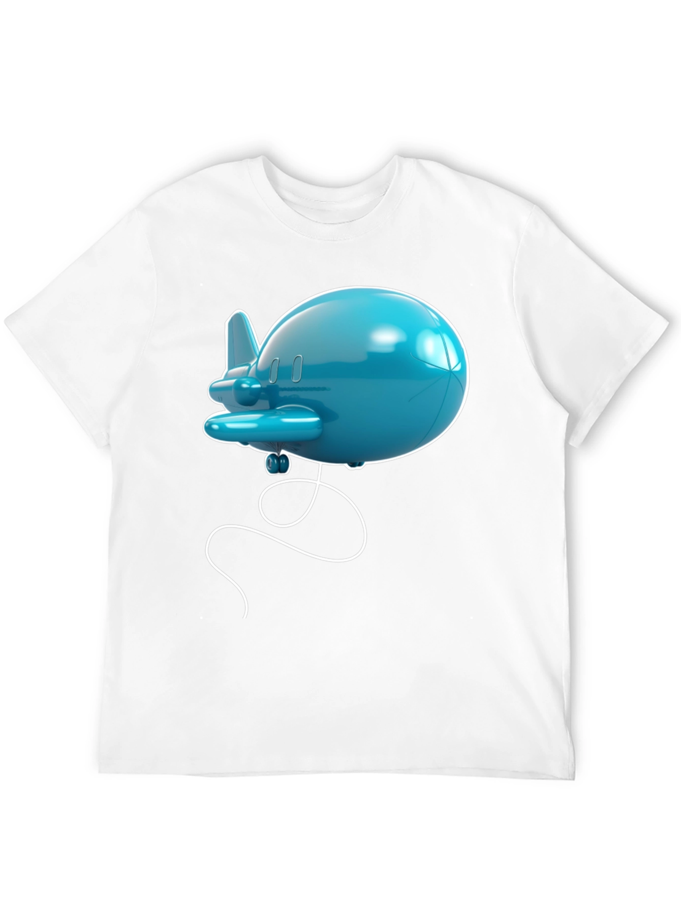 Cartoon Airplane Graphic Tee - Black T-Shirt