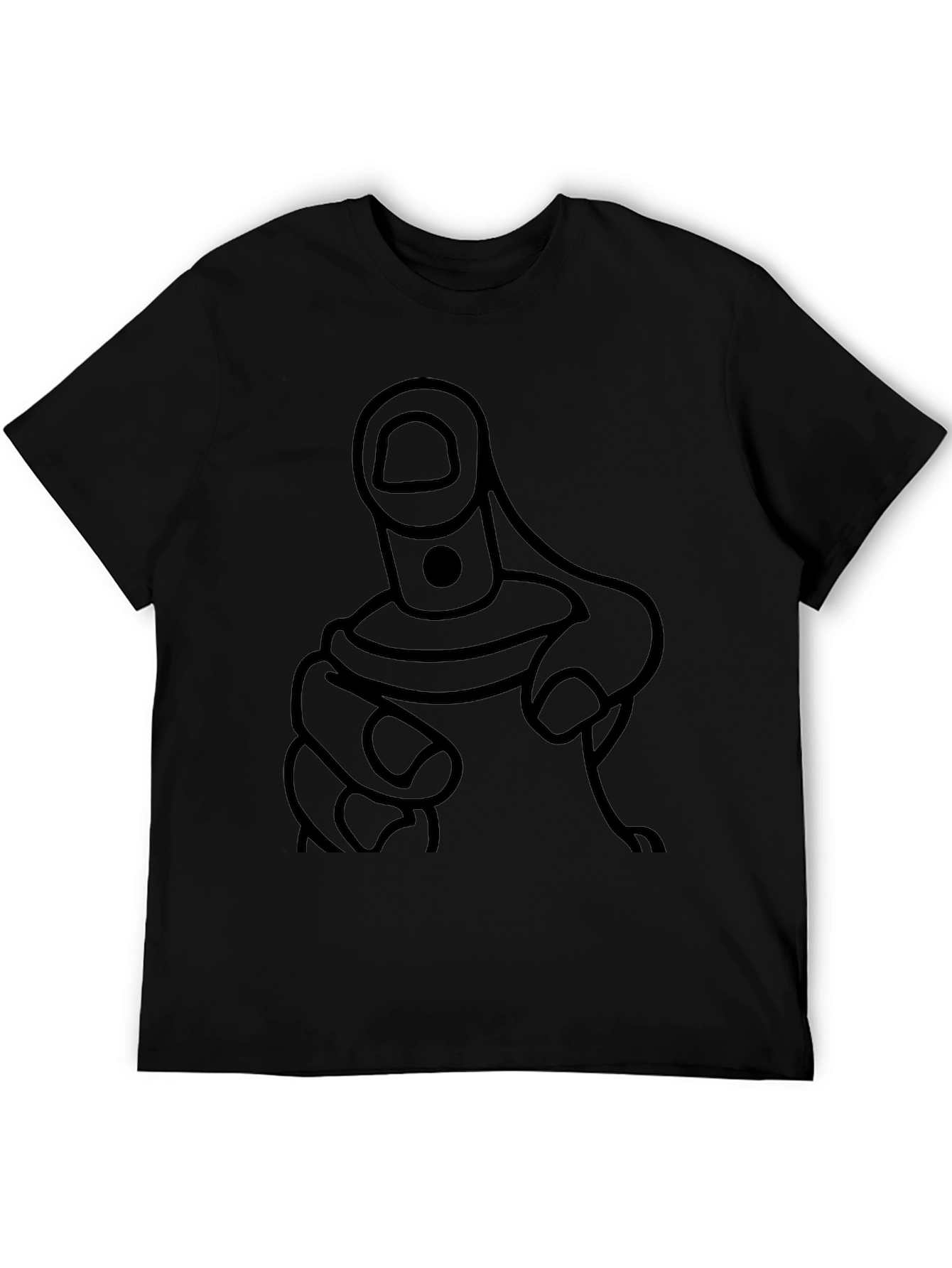 Bold Pointing Finger Graphic Tee - Black
