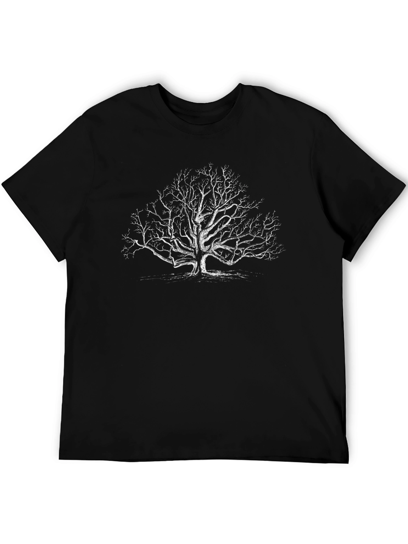 Bare Tree Graphic Tee - Black Cotton Blend