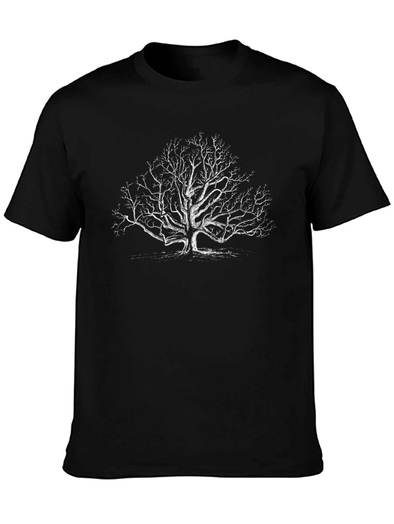 Bare Tree Graphic Tee - Black Cotton Blend