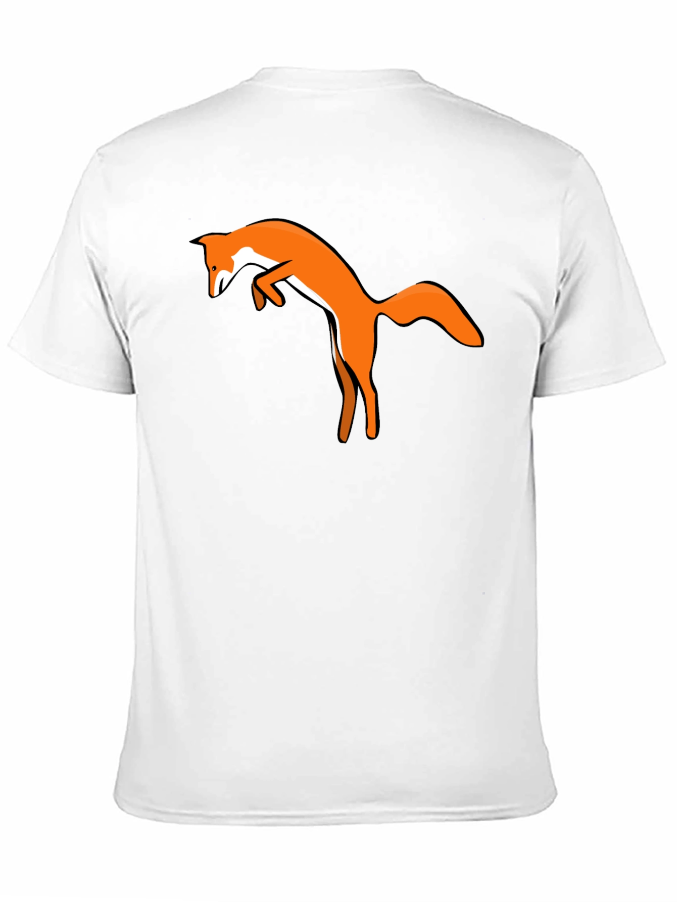 Black T-Shirt with Jumping Fox Design