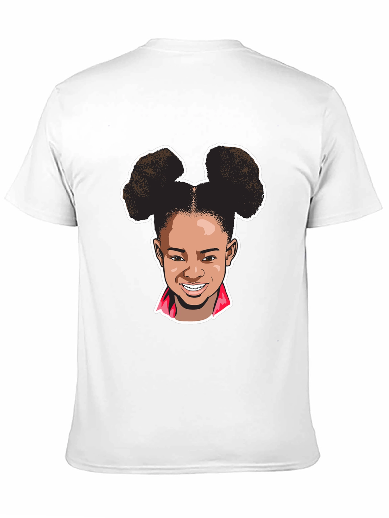 Cartoon Girl Graphic Tee - Black Cotton T-Shirt