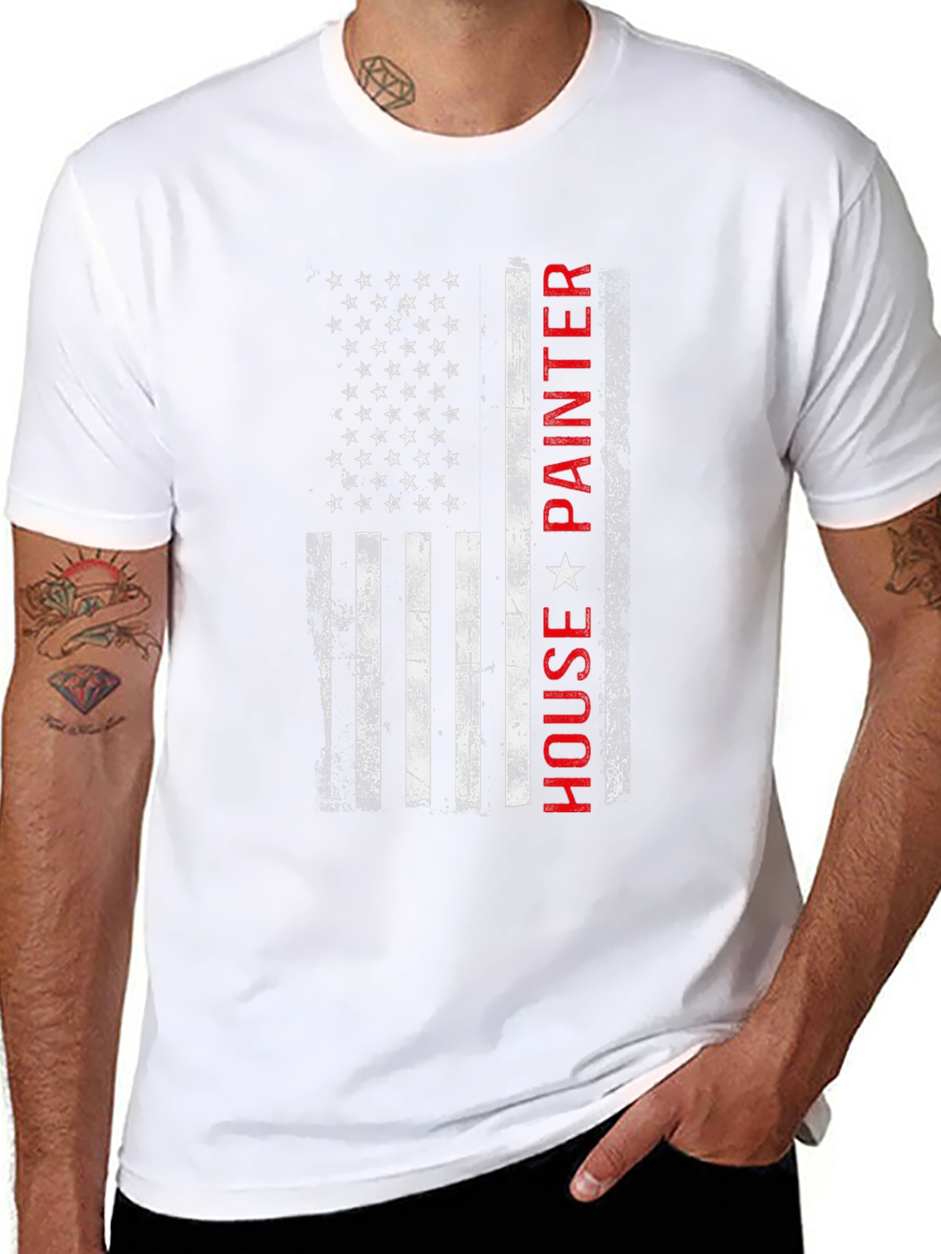 American Flag House Painter T-Shirt
