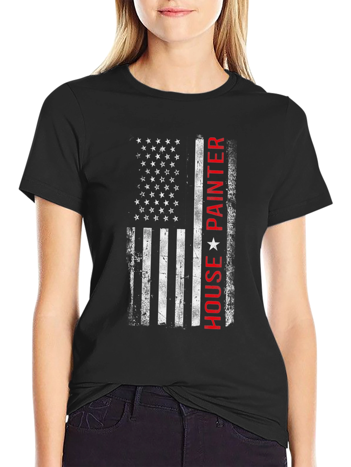 American Flag House Painter T-Shirt
