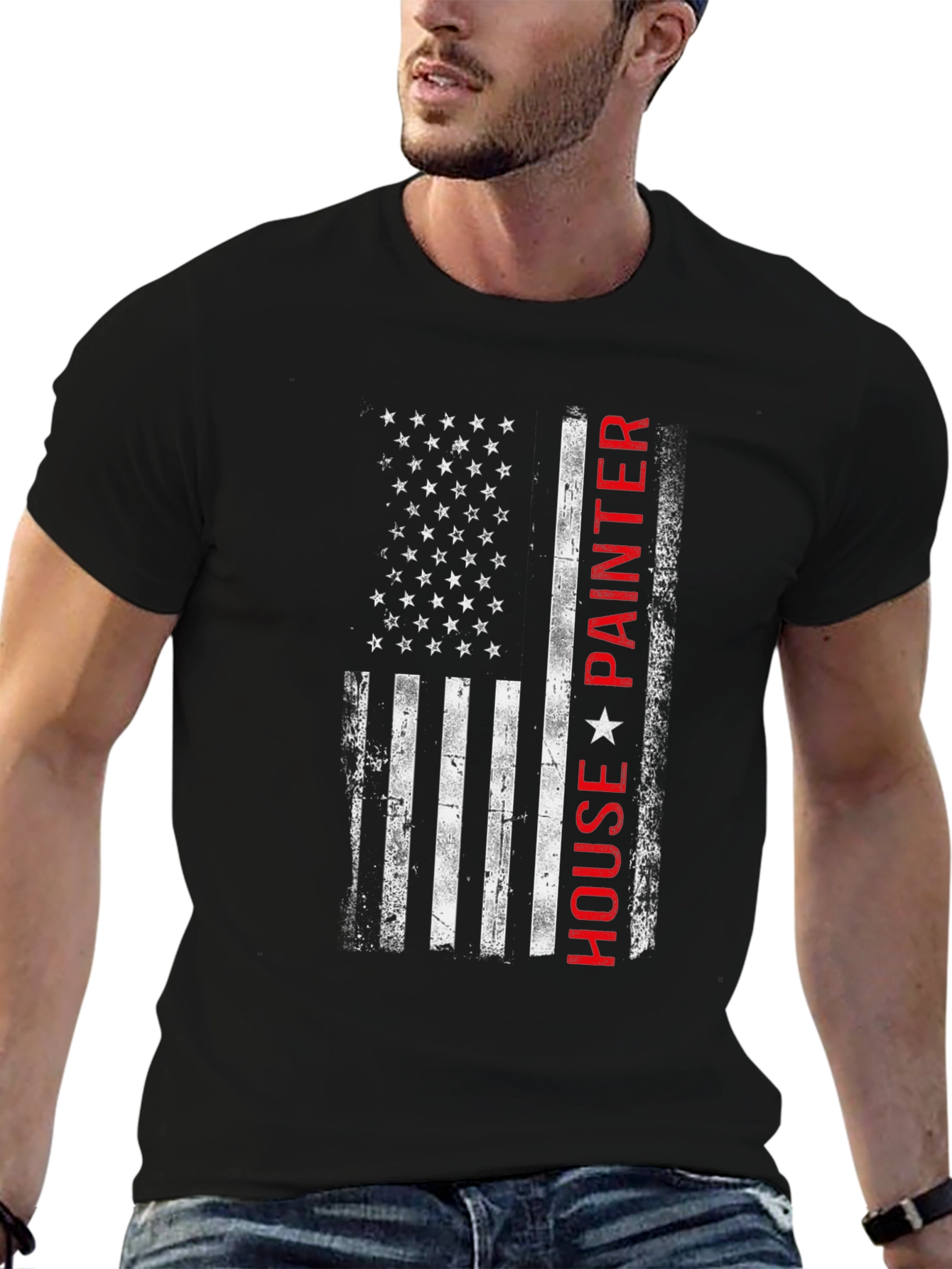 American Flag House Painter T-Shirt