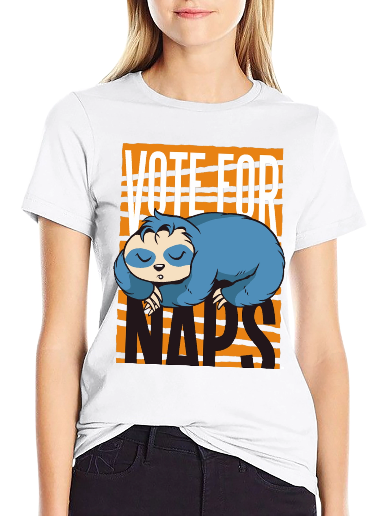 Vote For Naps Sloth Graphic Tee