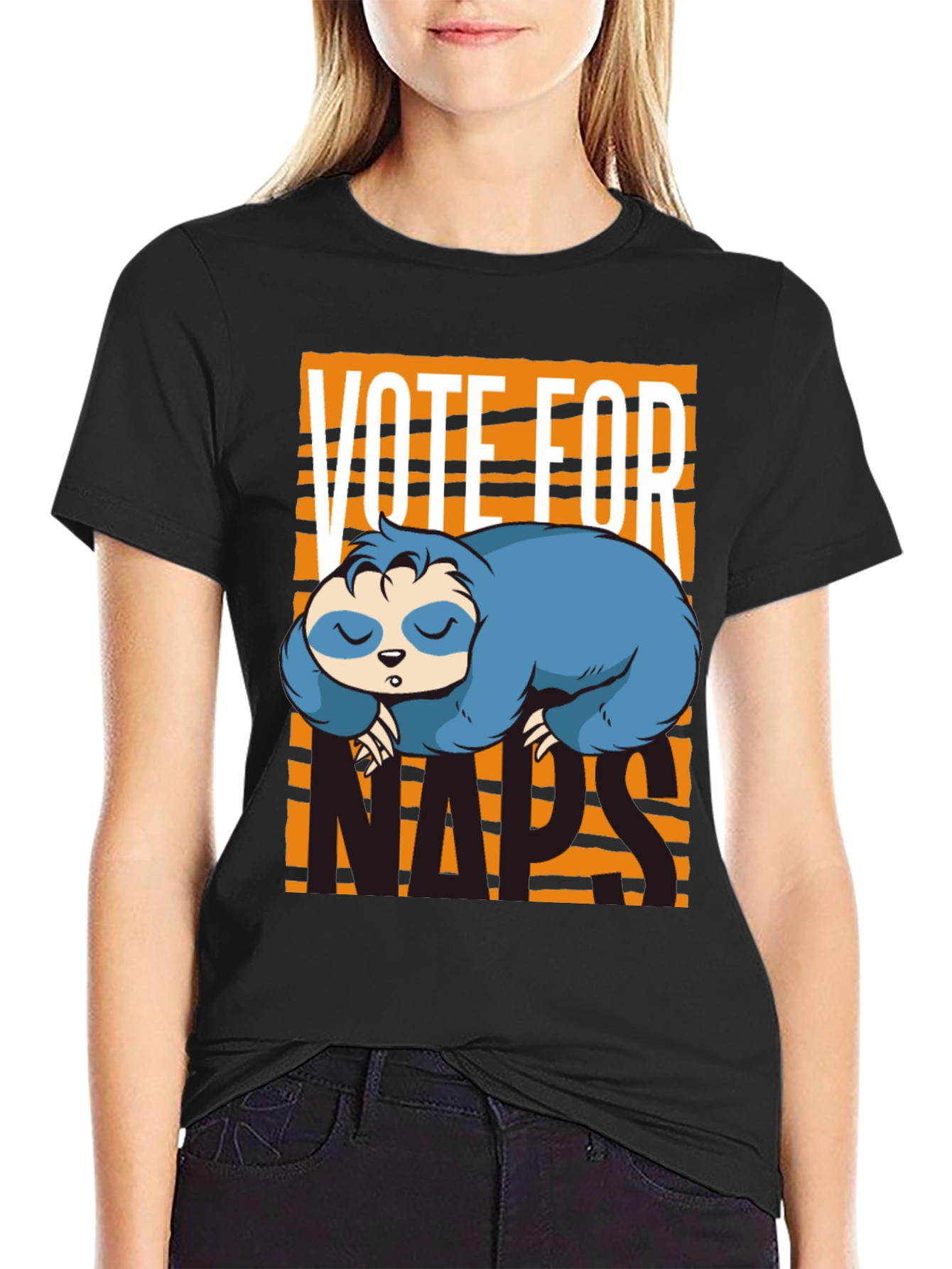 Vote For Naps Sloth Graphic Tee