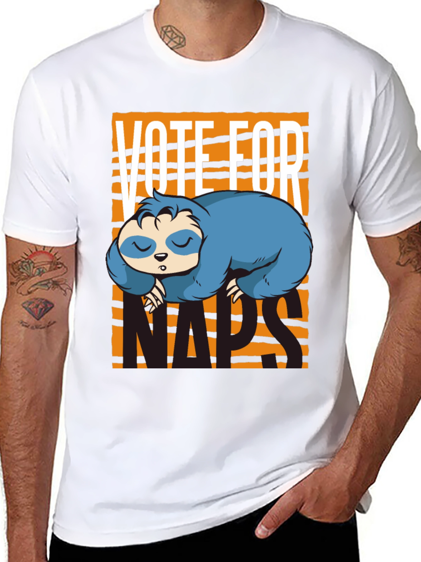 Vote For Naps Sloth Graphic Tee