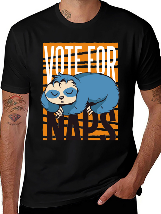 Vote For Naps Sloth Graphic Tee